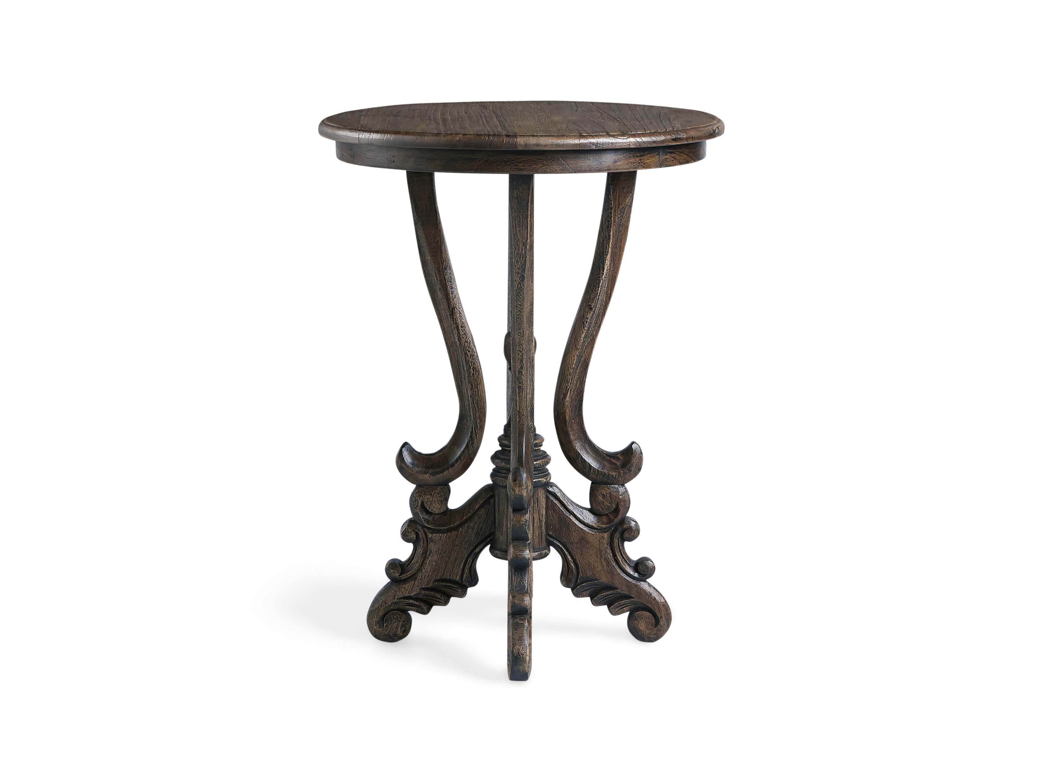 Merle Round End Table in Brown