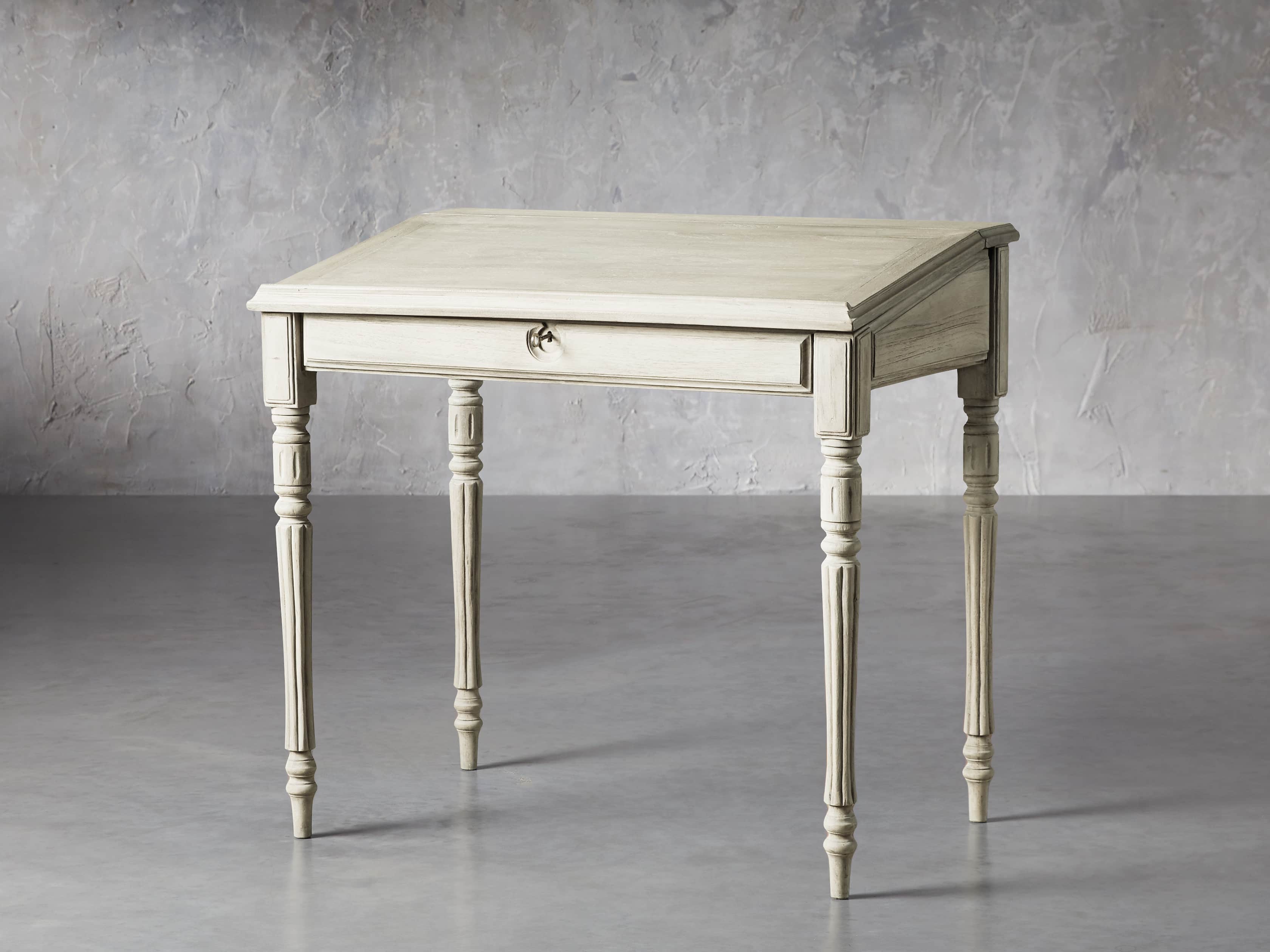 Merle 35" Writing Desk in Flax, slide 3 of 12