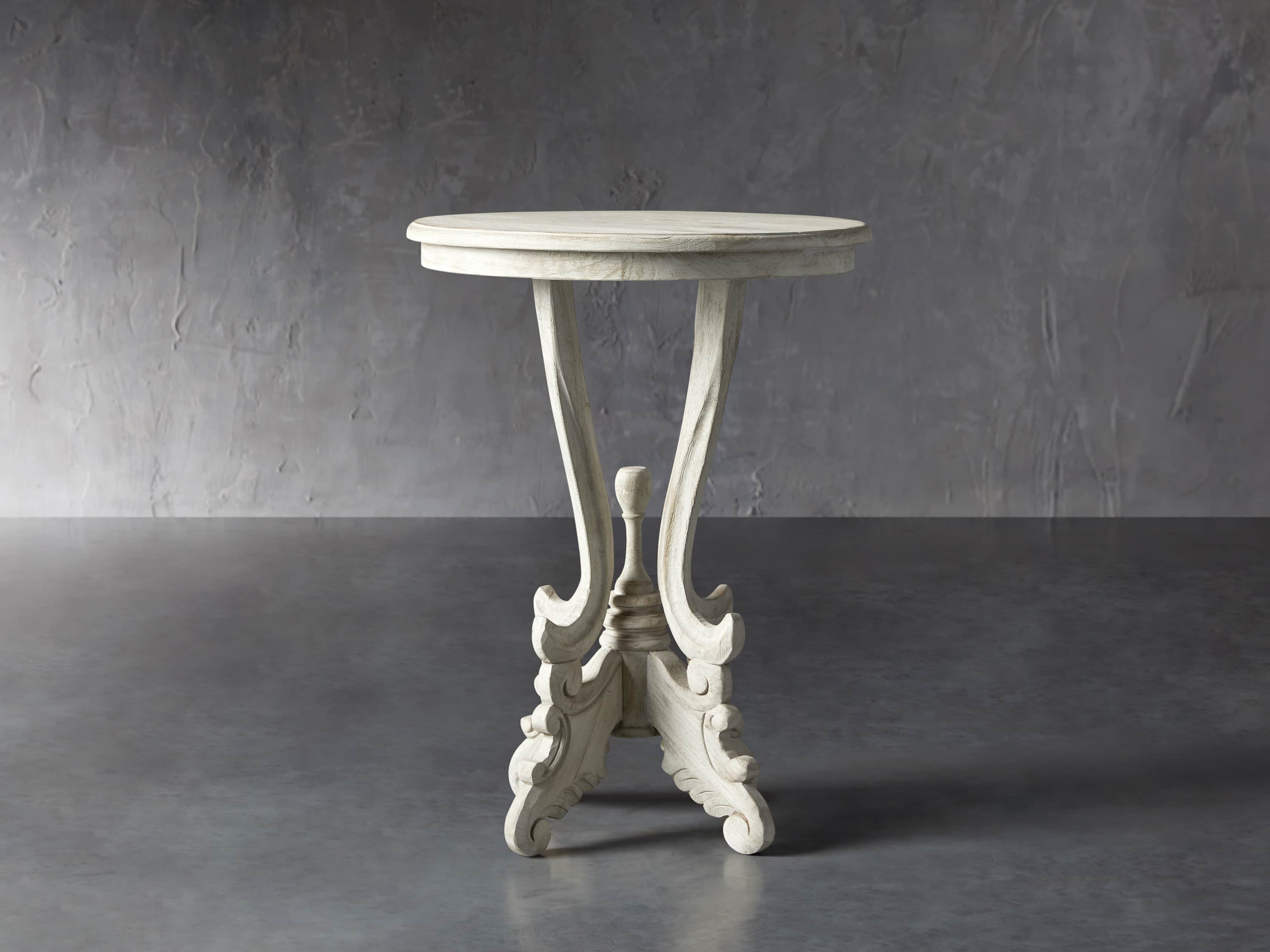 Merle 20" Round End Table in Flax, slide 1 of 8