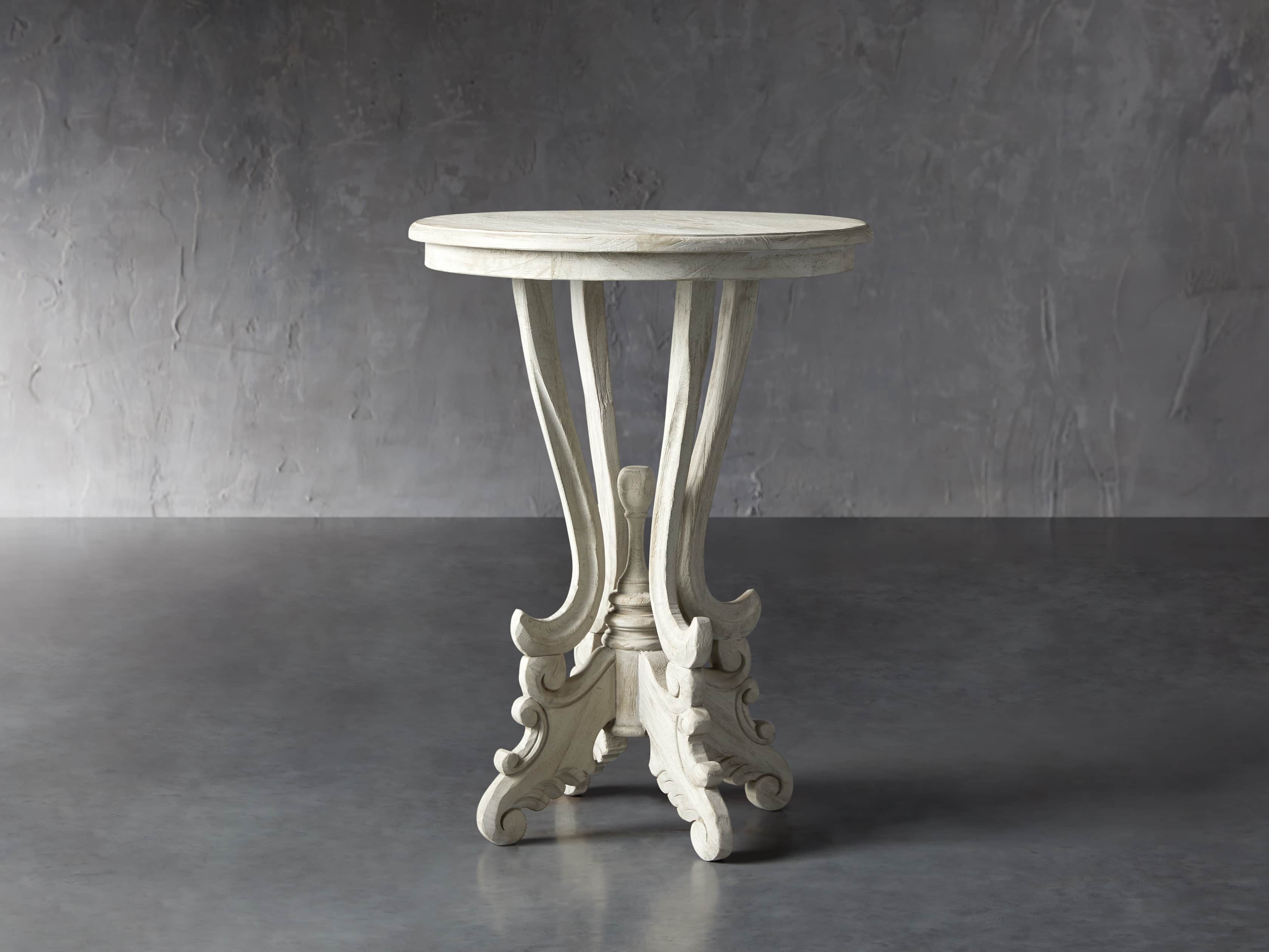 Merle 20" Round End Table in Flax, slide 2 of 8