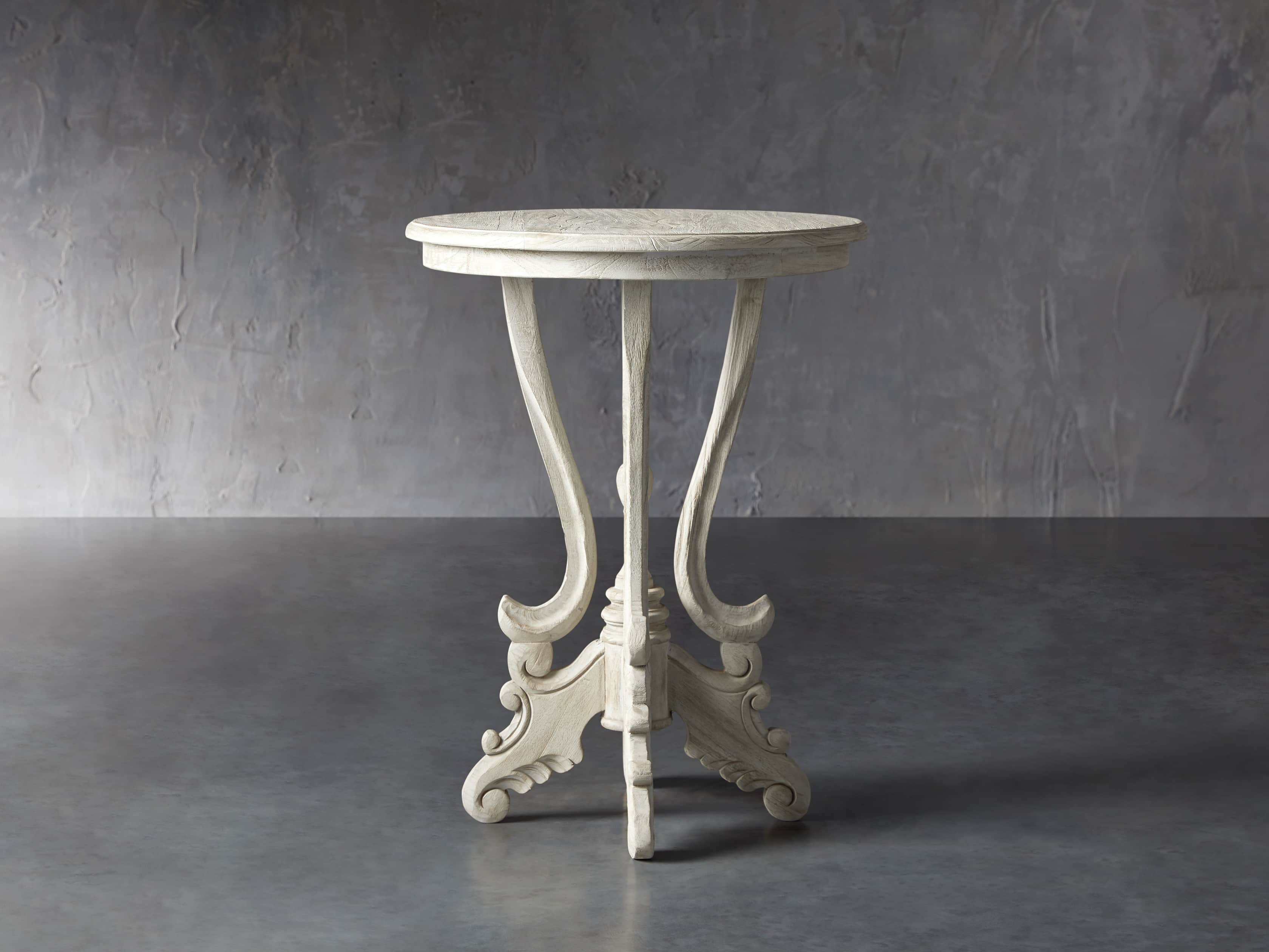 Merle 20" Round End Table in Flax, slide 3 of 8