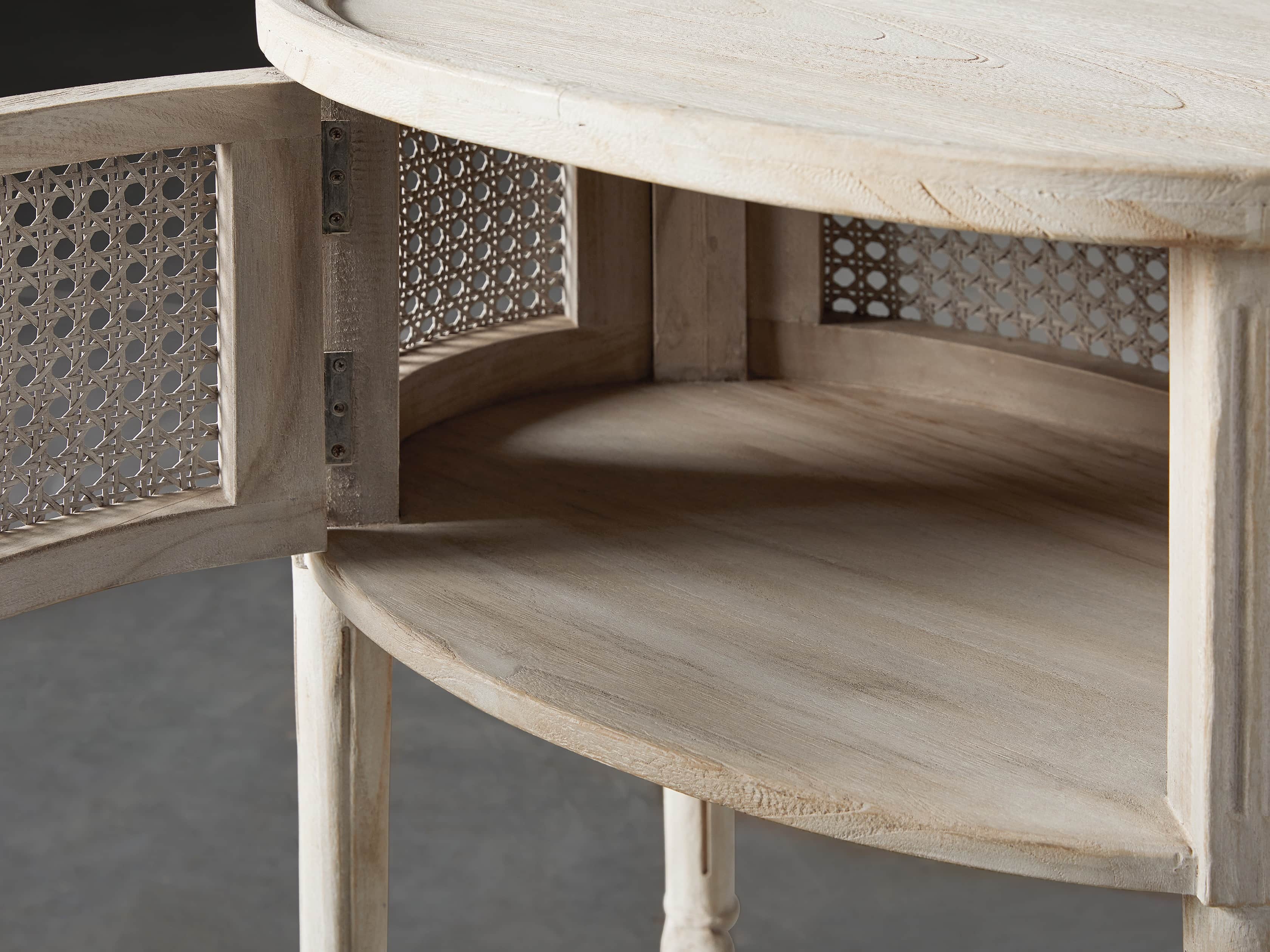 Merle Caned End Table in Natural