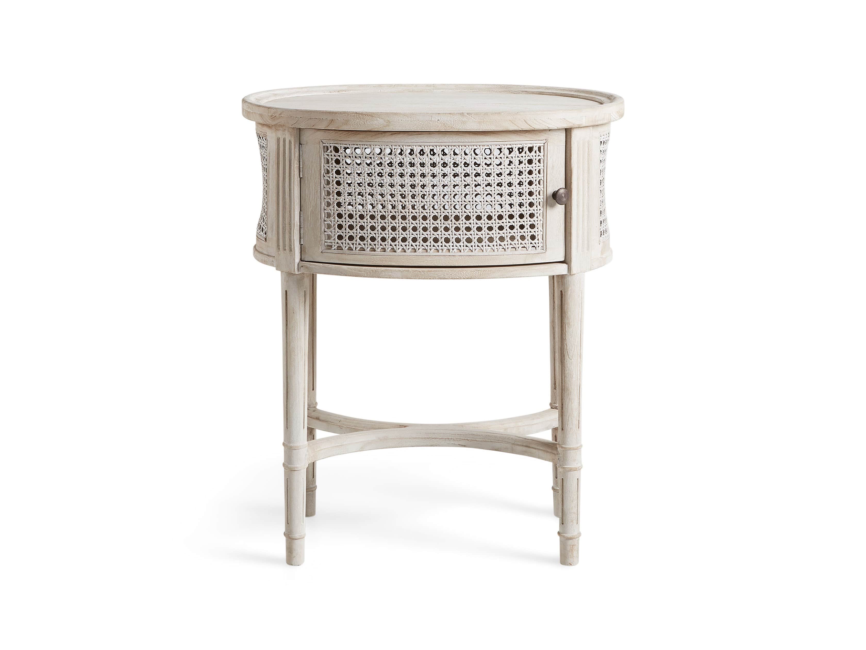 Merle Caned End Table in Natural