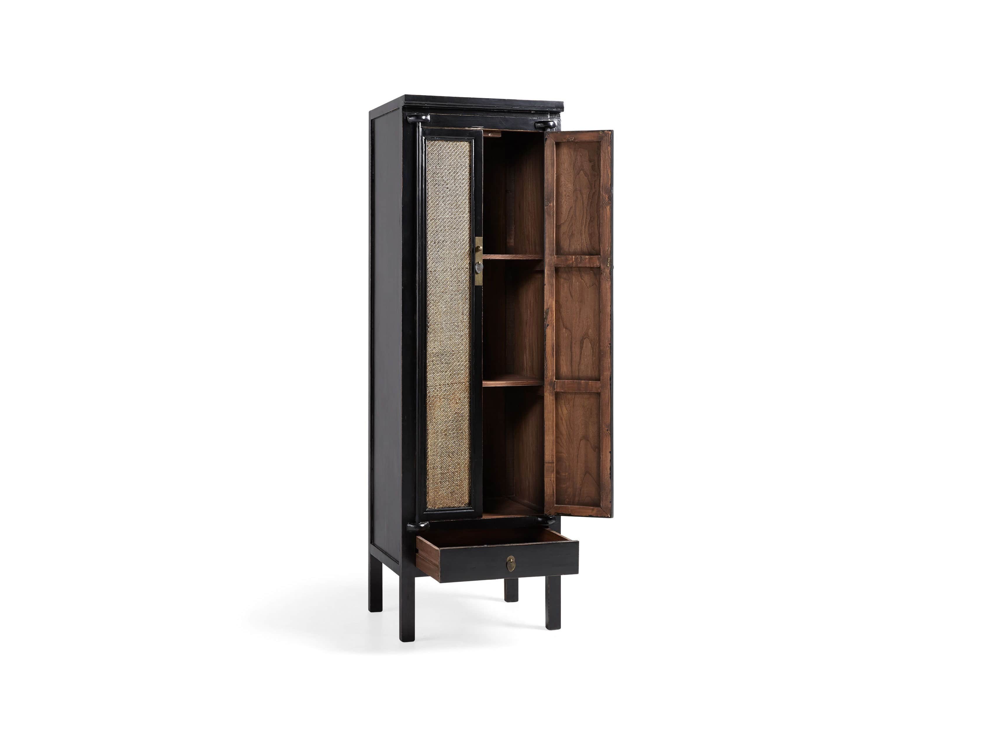 Rattan 24" Cabinet in Black