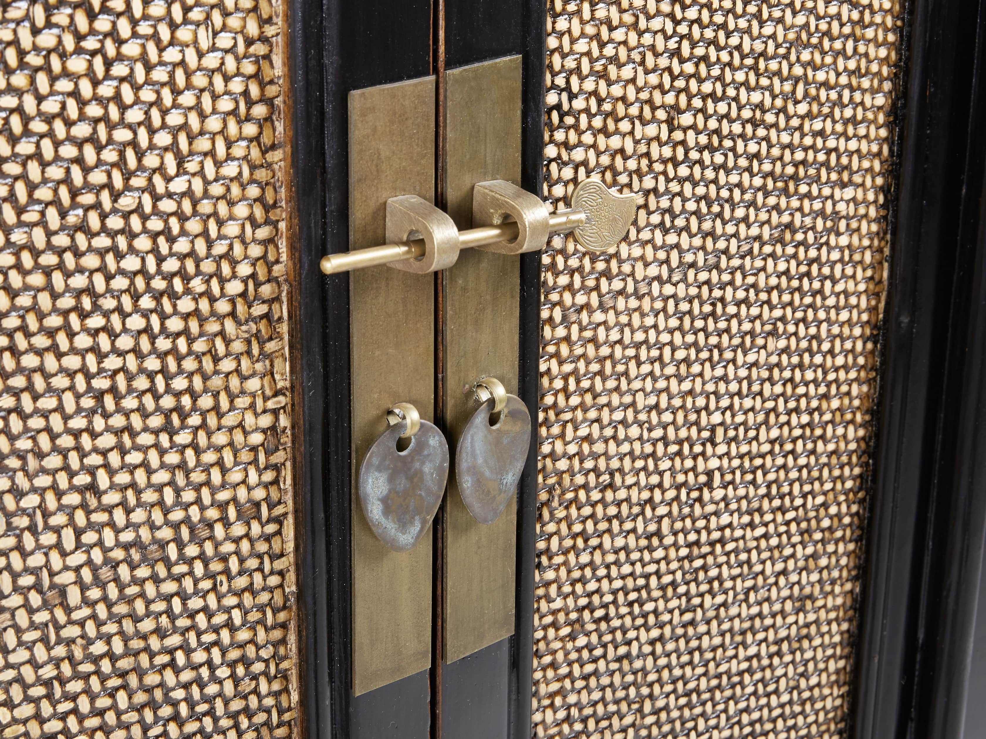 Rattan 24" Cabinet in Black