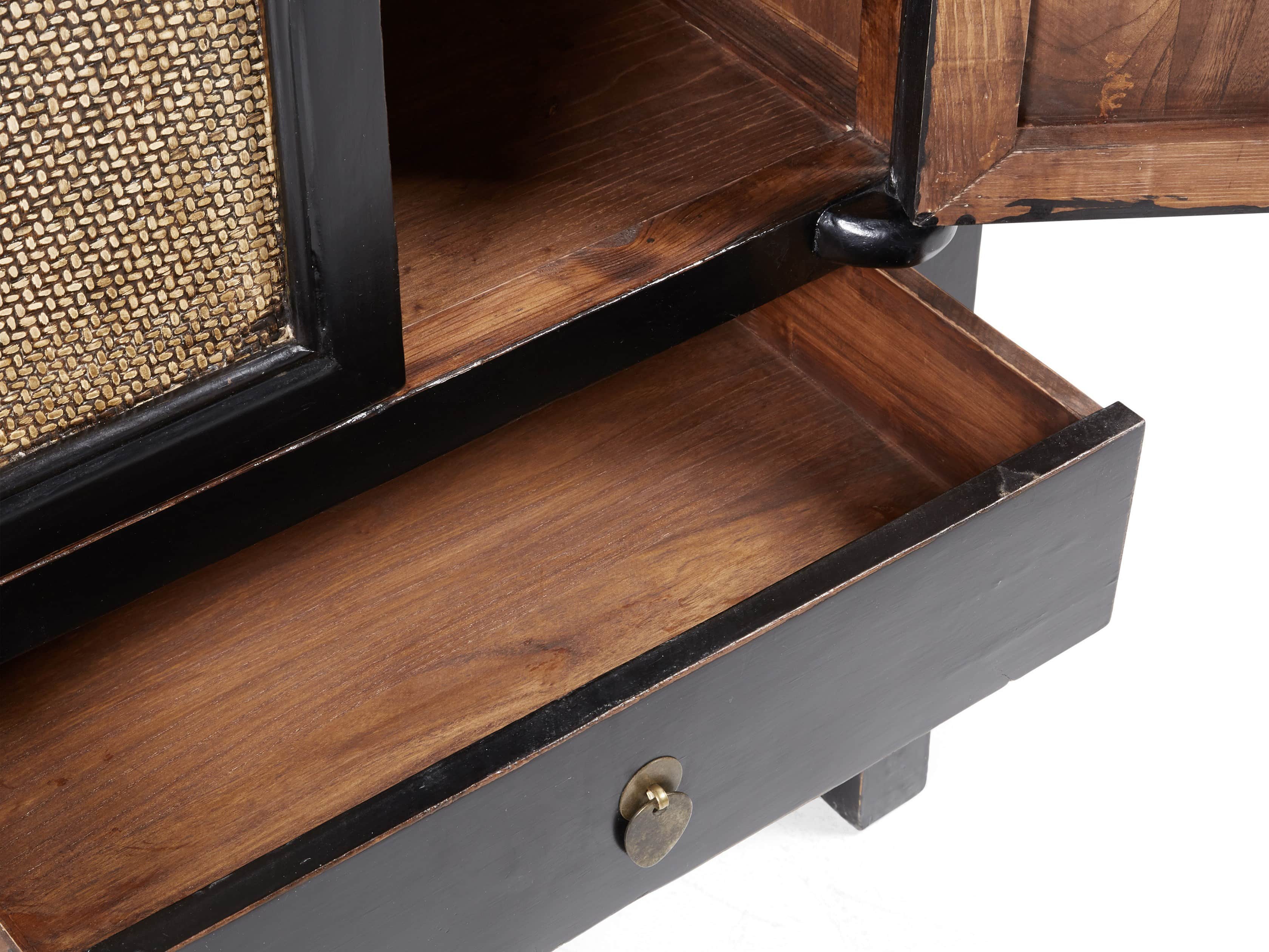 Rattan 24" Cabinet in Black