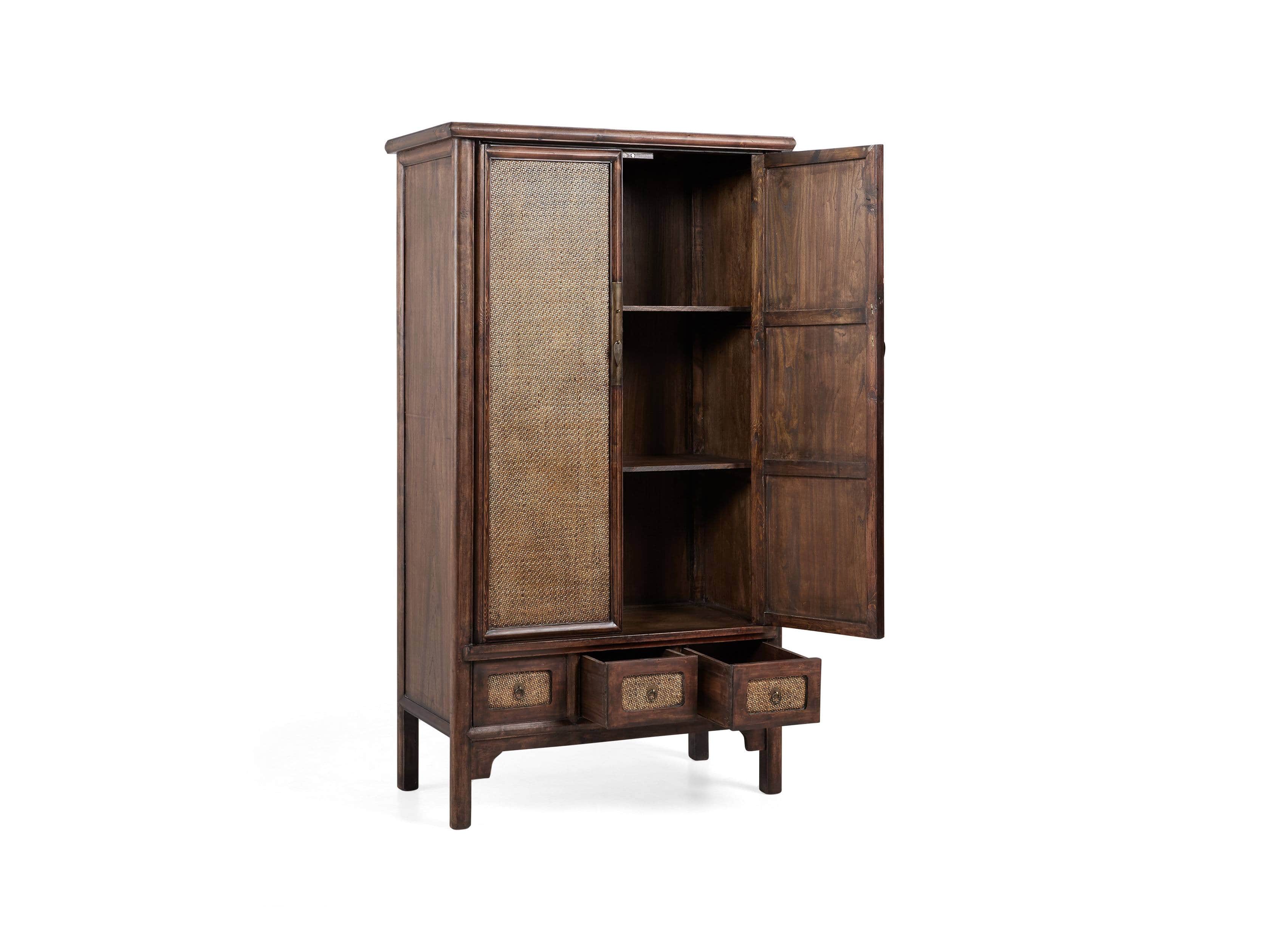 Rattan 41" Cabinet in Brown