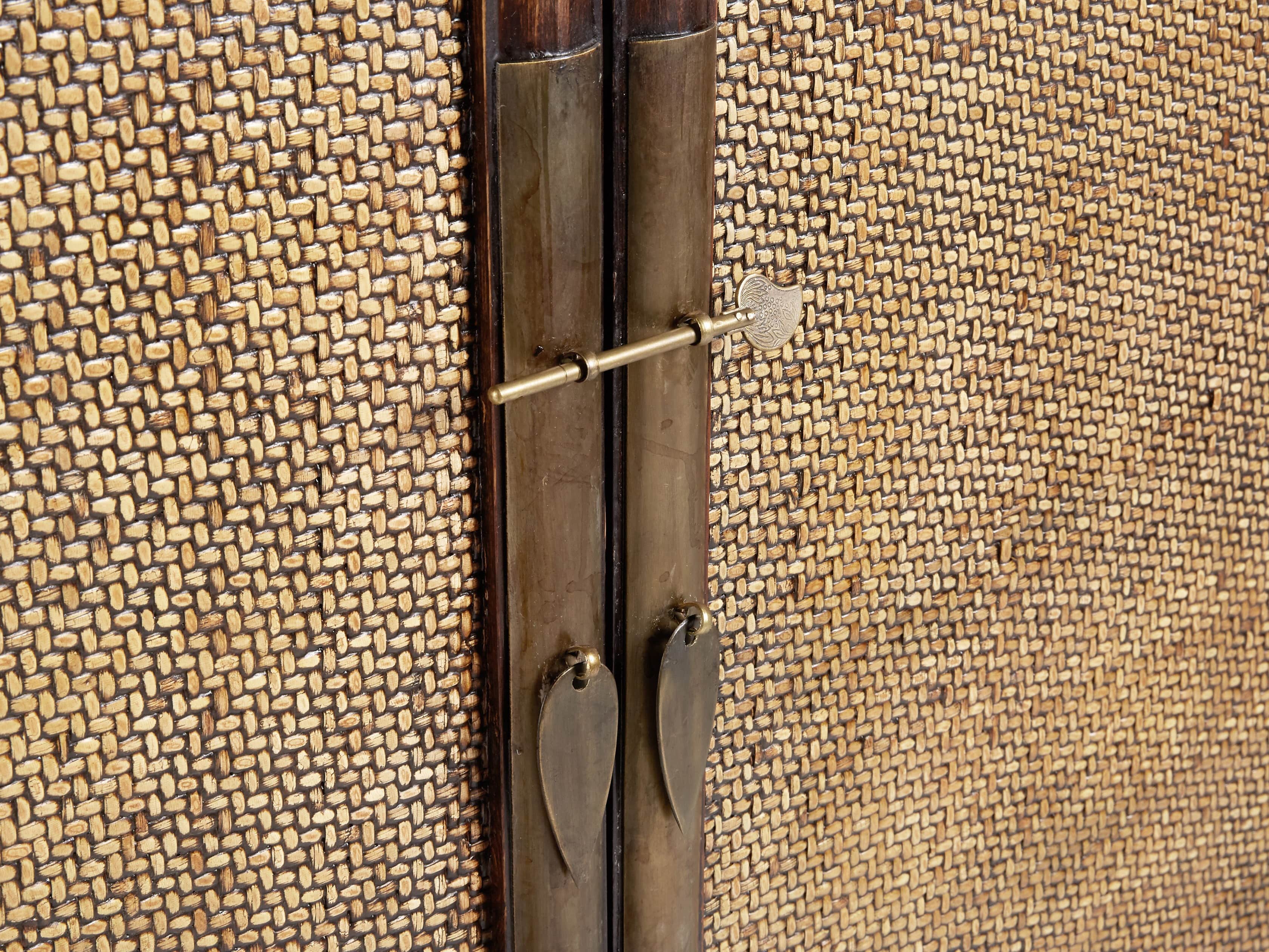 Rattan 41" Cabinet in Brown
