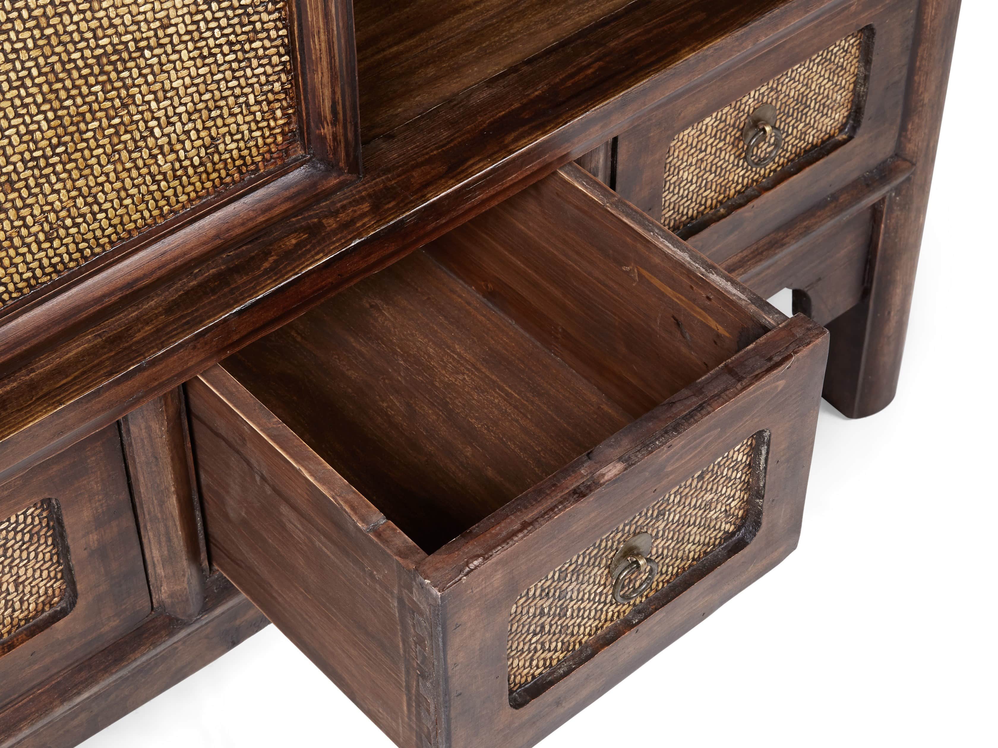 Rattan 41" Cabinet in Brown