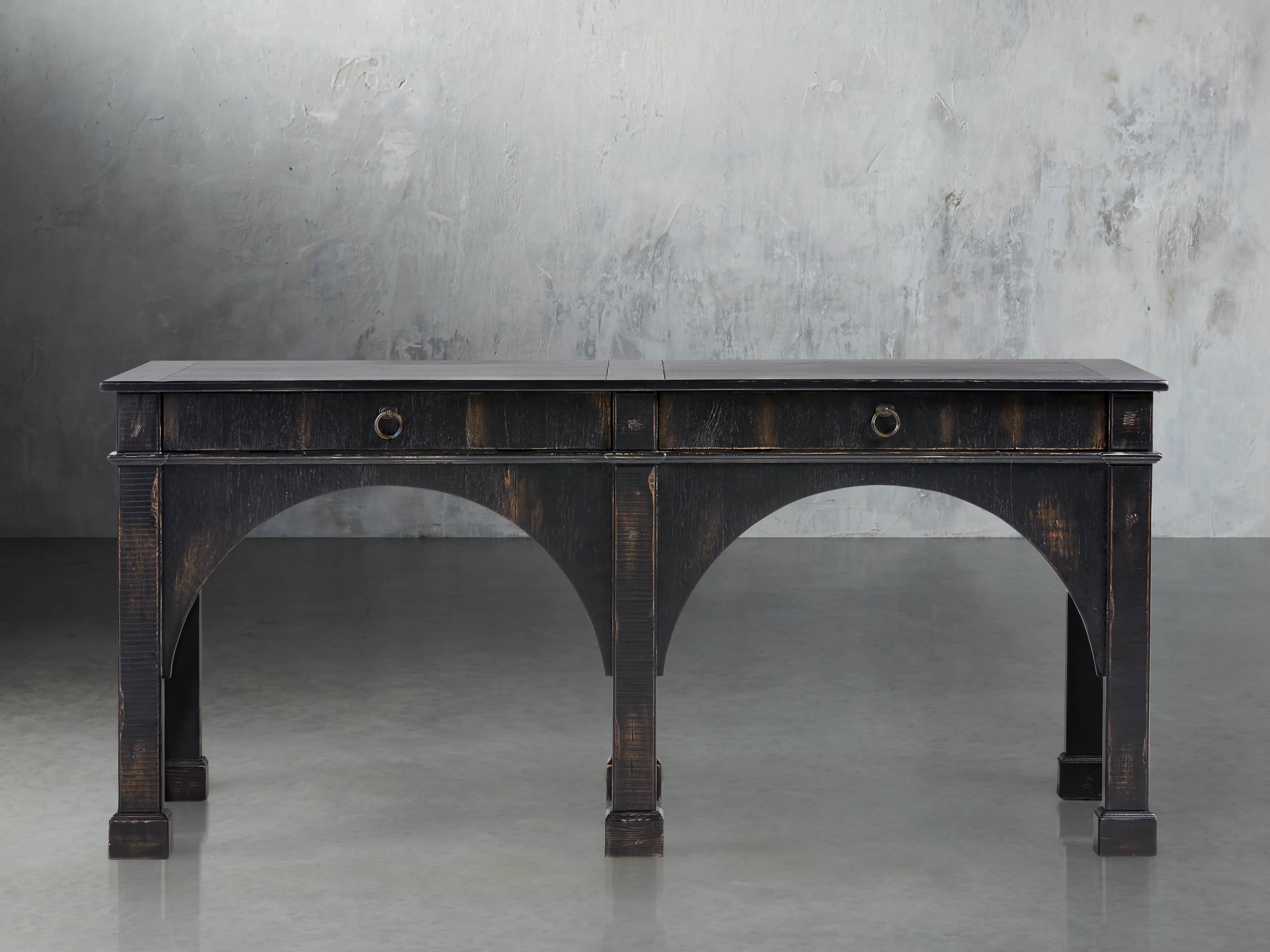 Allegro 75" Console Table In Rubbed Noir, slide 1 of 2
