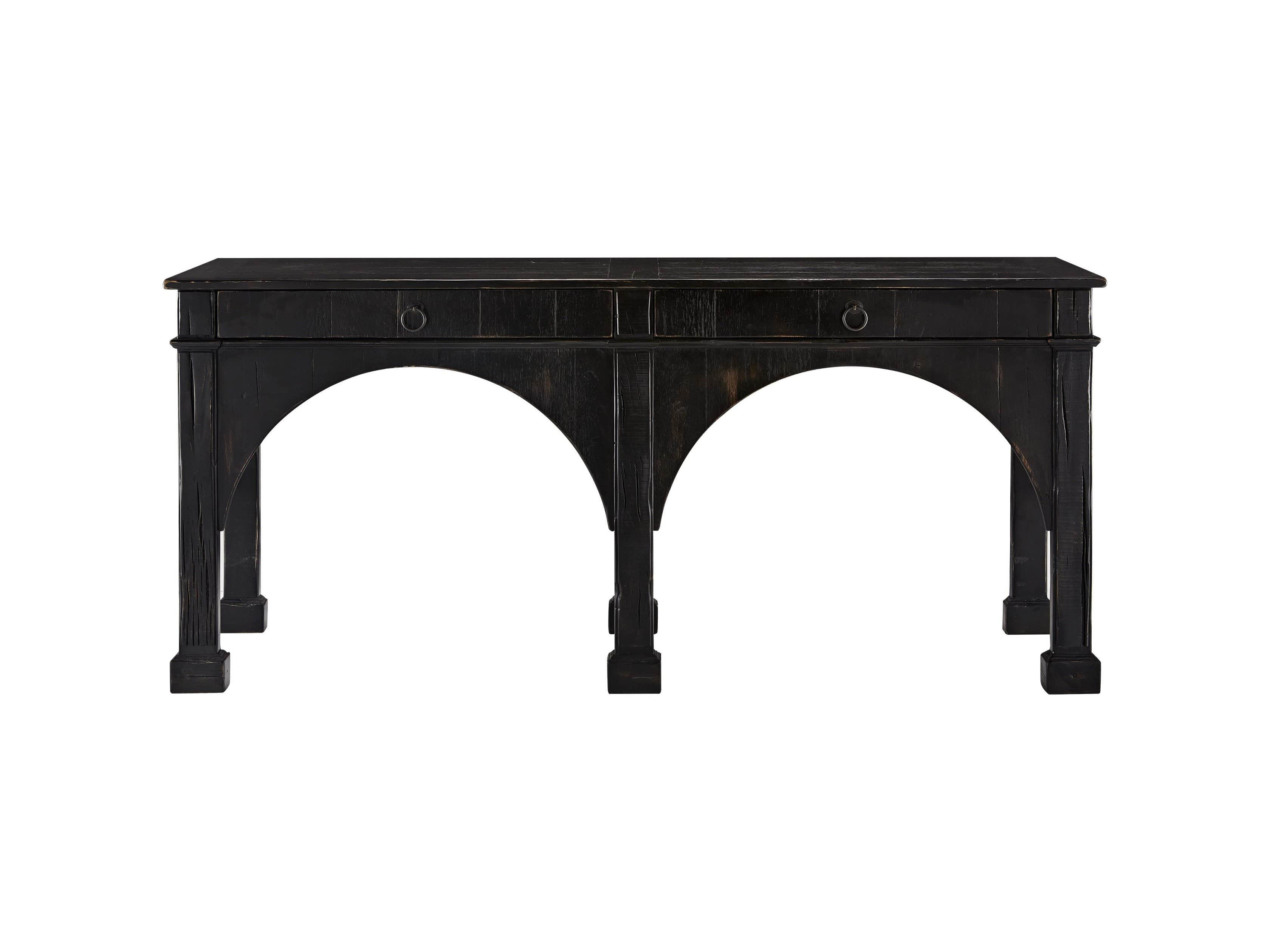Allegro 75" Console Table In Rubbed Noir, slide 2 of 2