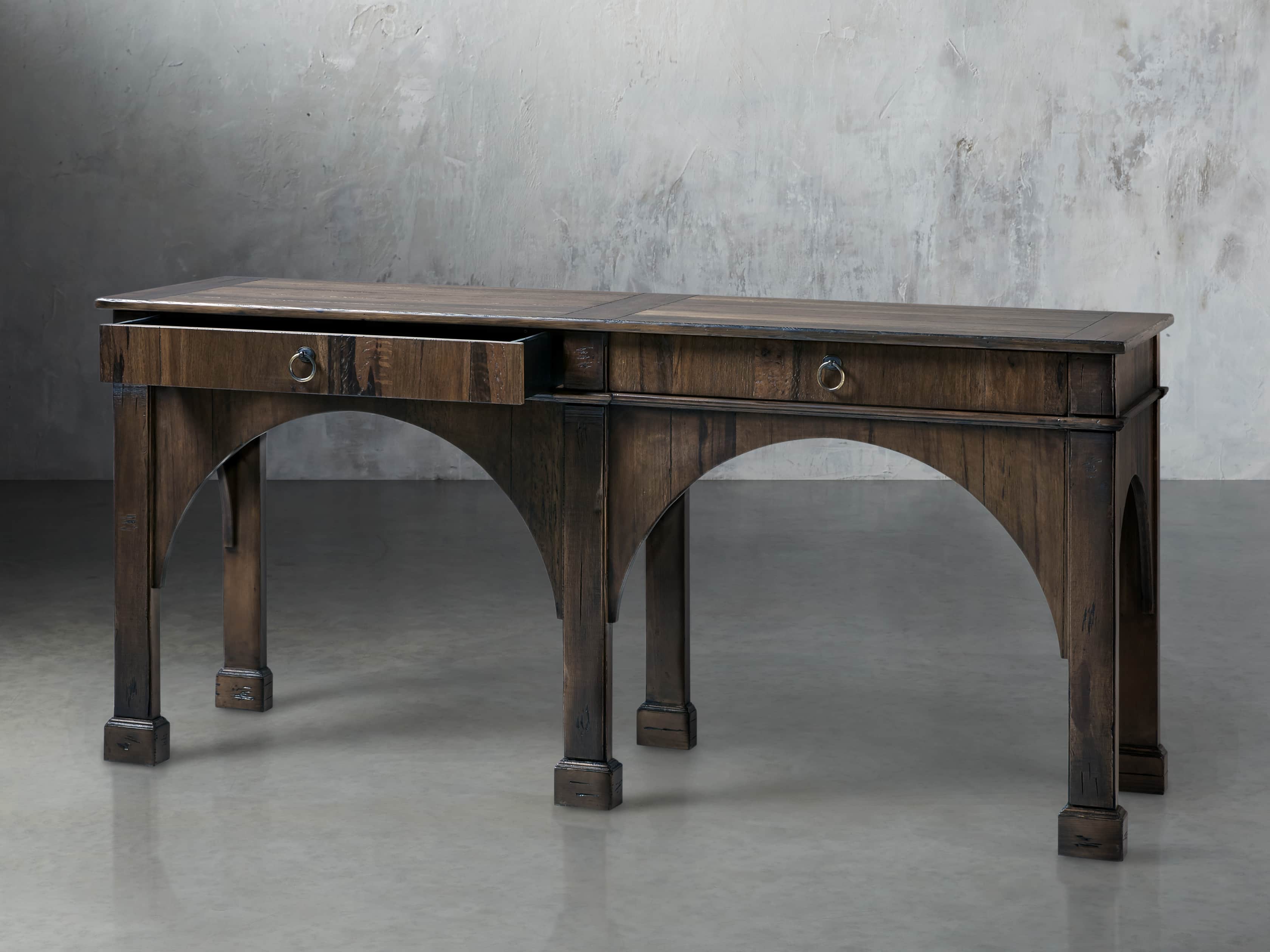Allegro 75" Console Table In Rubbed Marron