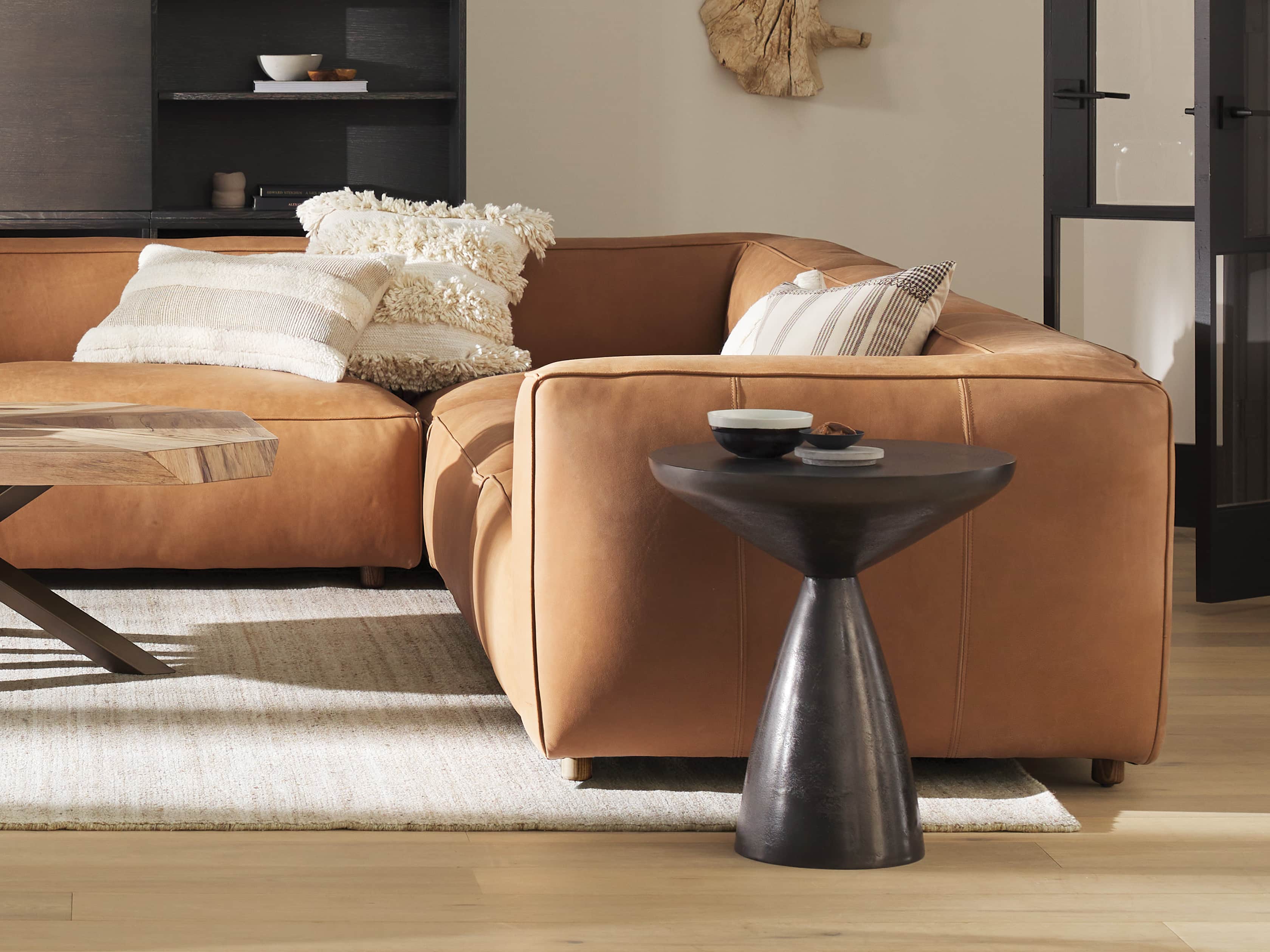 Amina 21" Aluminum End Table in Black Nickel Plated, slide 3 of 6