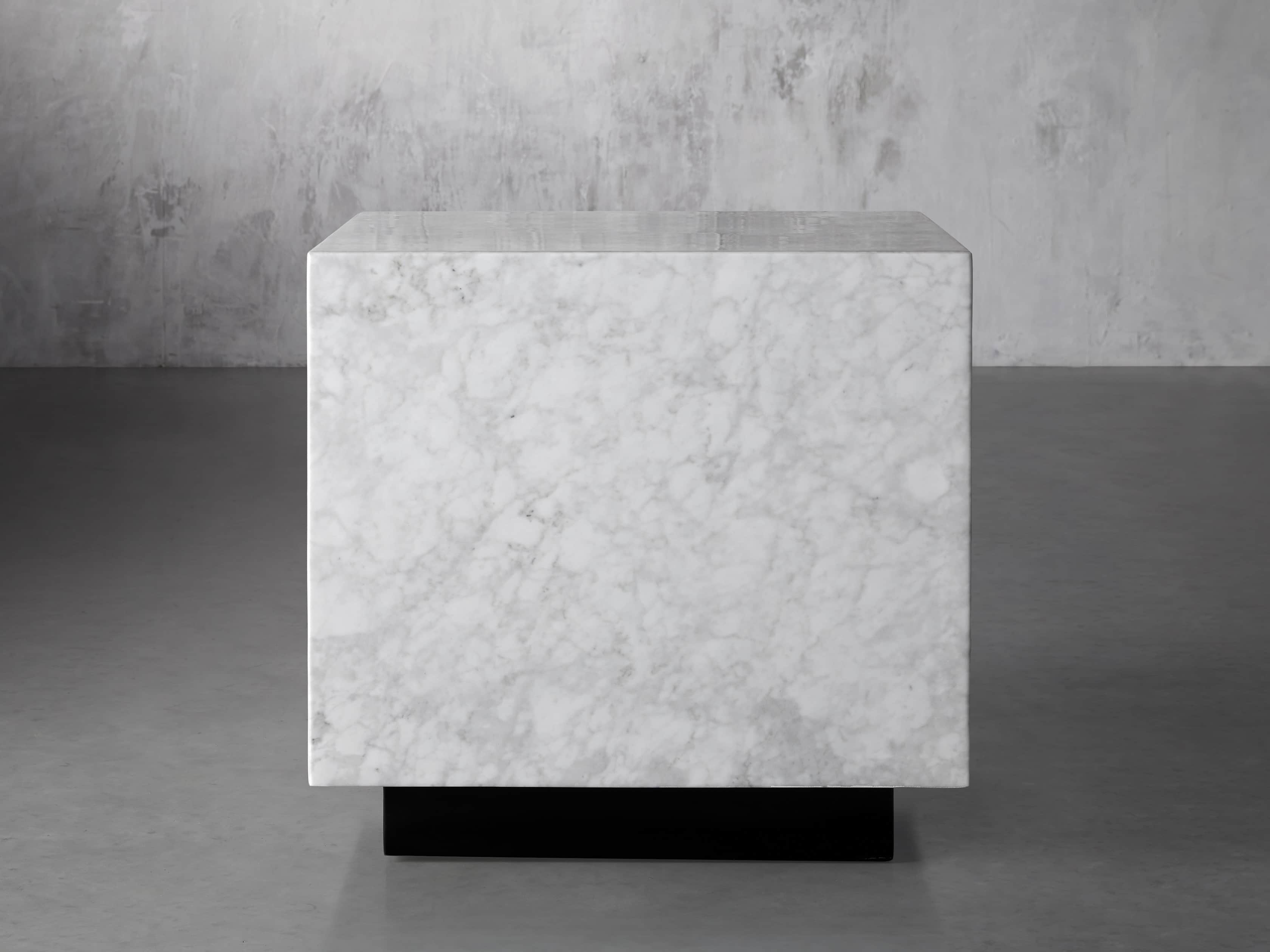 Aviana 24" End Table in White Marble, slide 1 of 7
