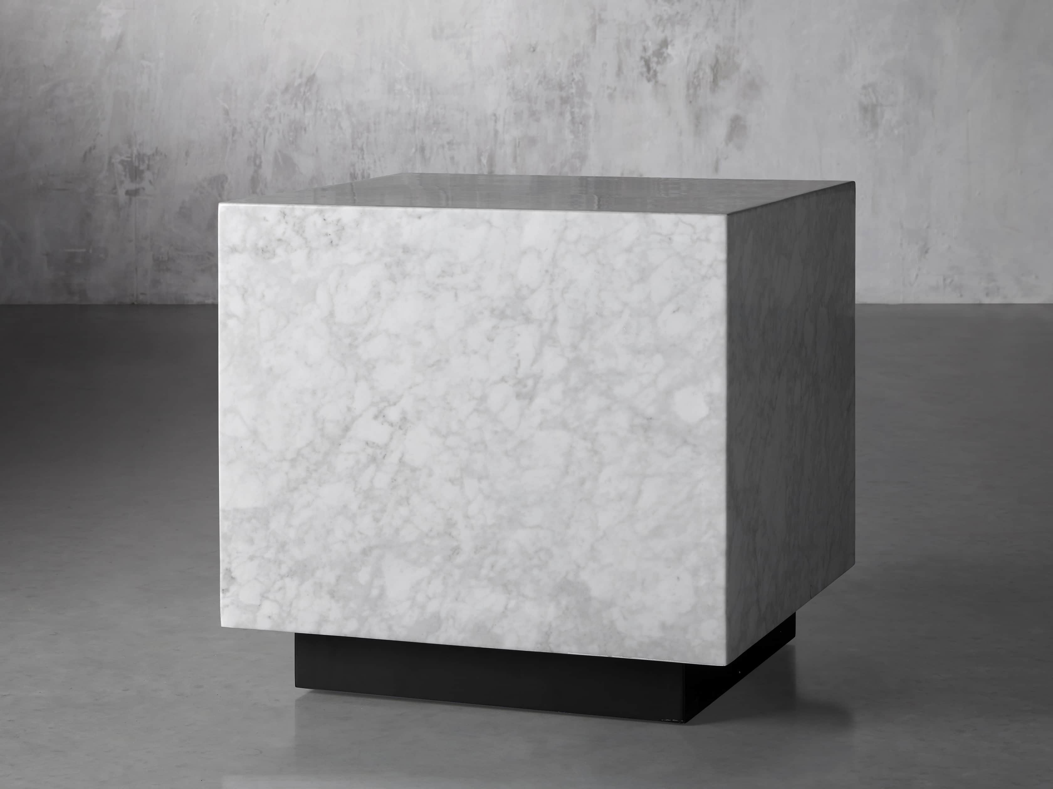 Aviana 24" End Table in White Marble, slide 2 of 7