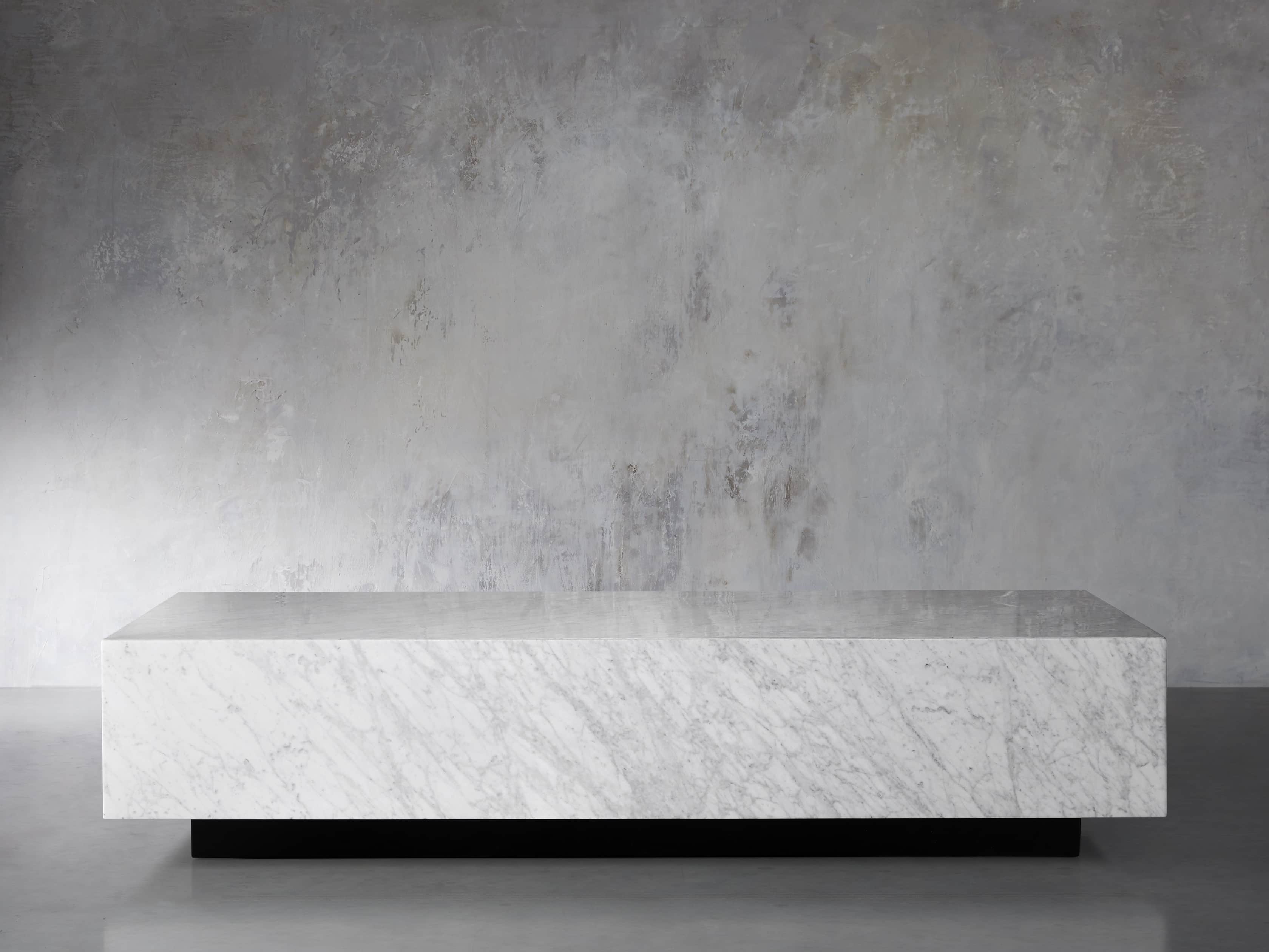 Aviana 68" Coffee Table in White Marble, slide 2 of 7