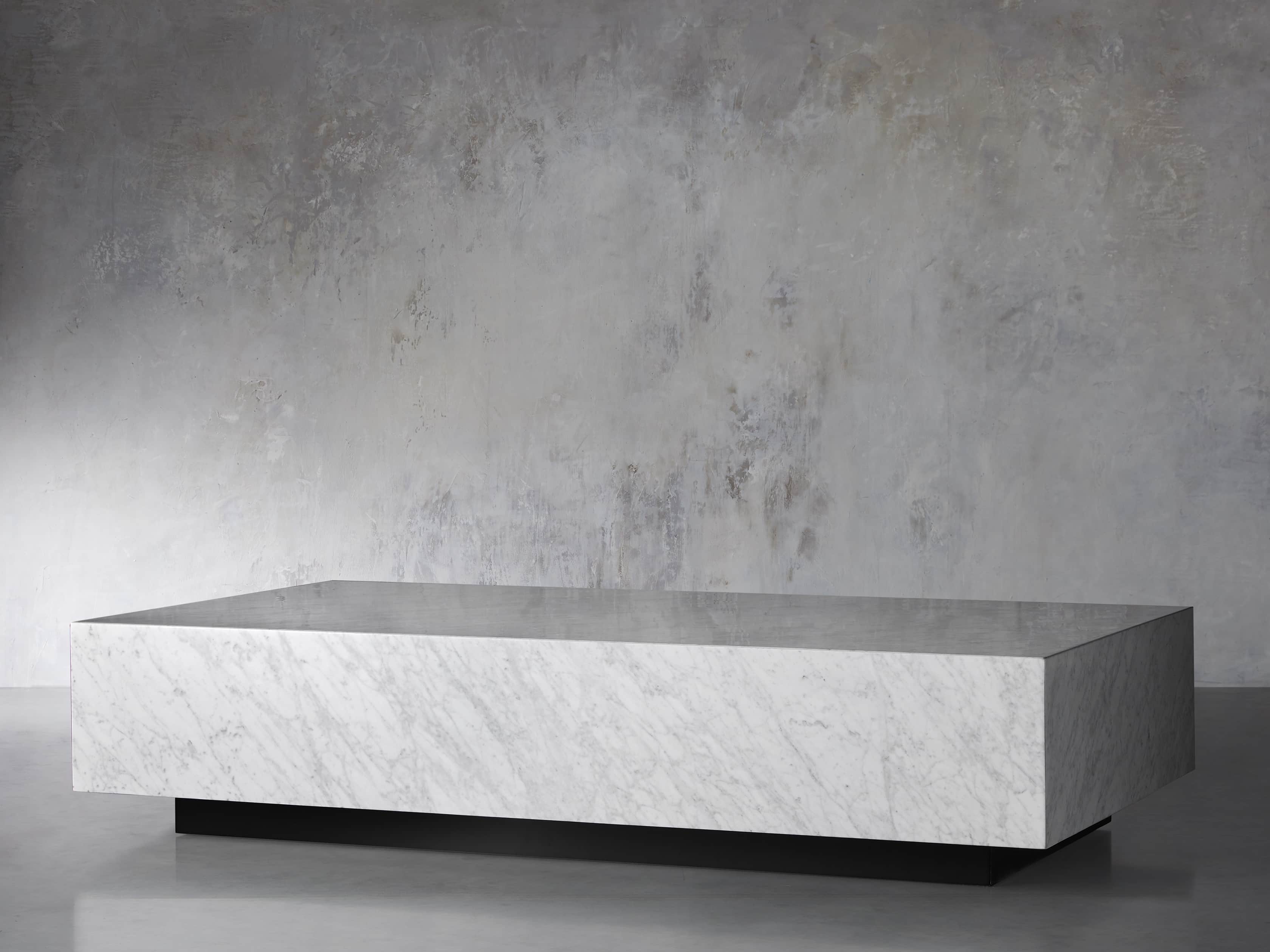 Aviana 68" Coffee Table in White Marble, slide 3 of 7
