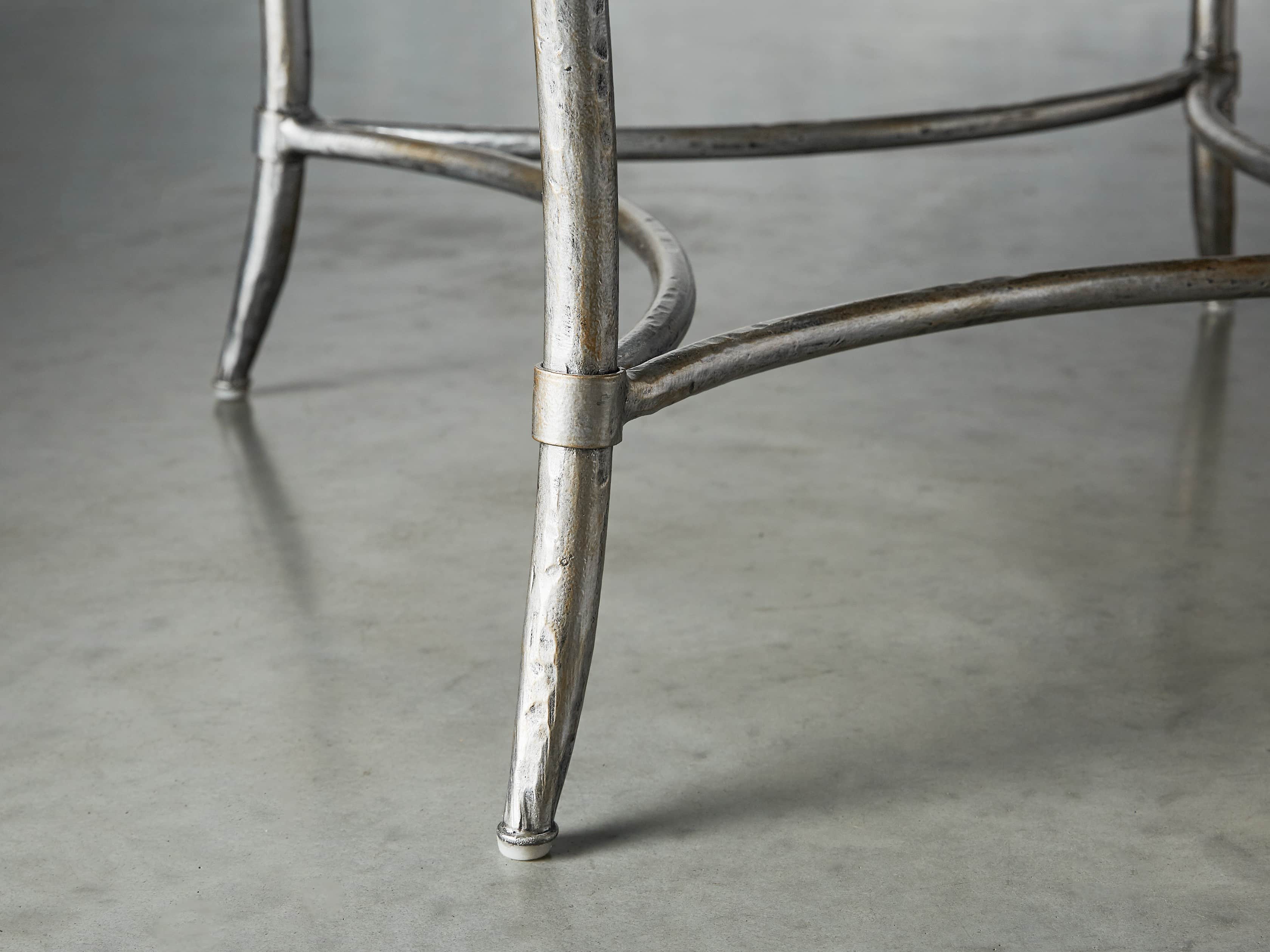 Boracay 42" Coffee Table With Marble Top in Platinum
