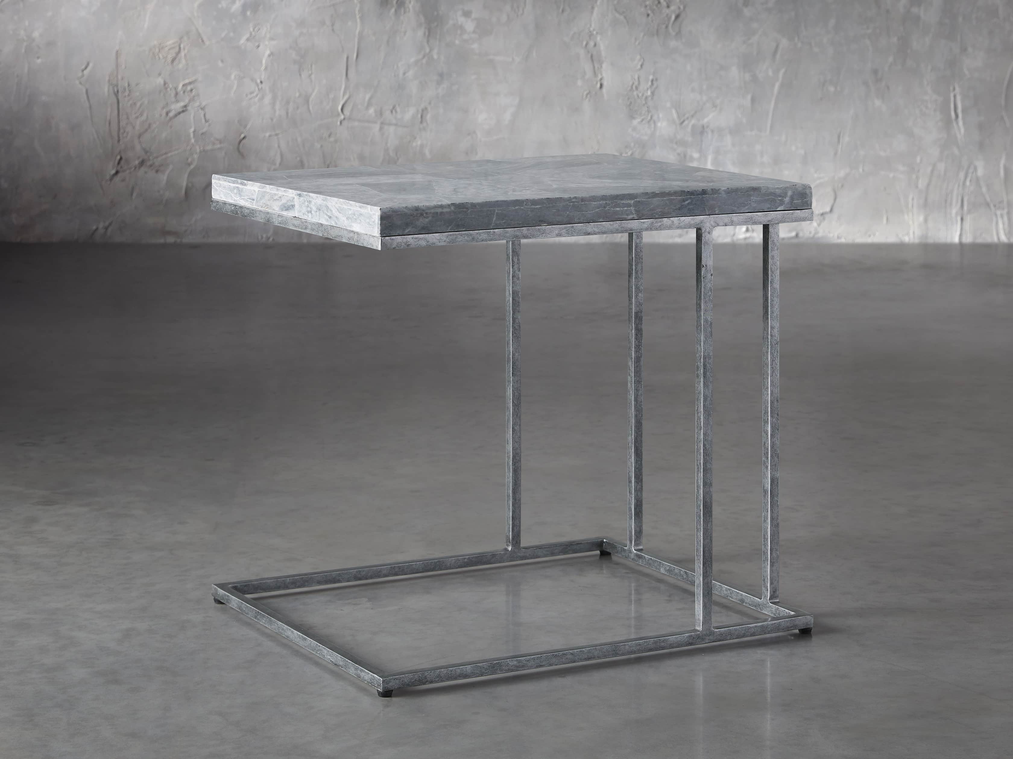 Boracay 24" Century Marble C Table in Grey, slide 1 of 6