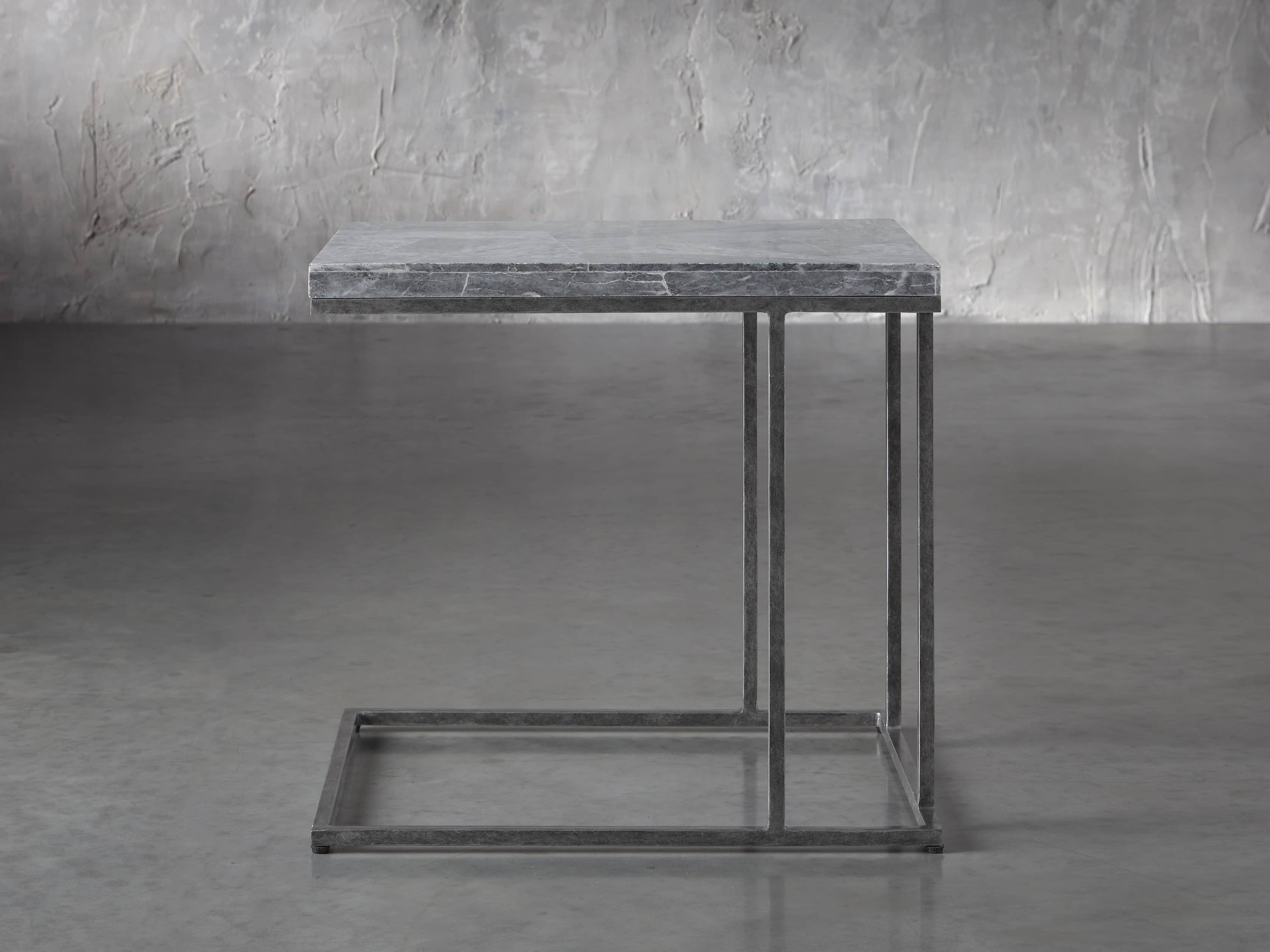 Boracay 24" Century Marble C Table in Grey, slide 2 of 6