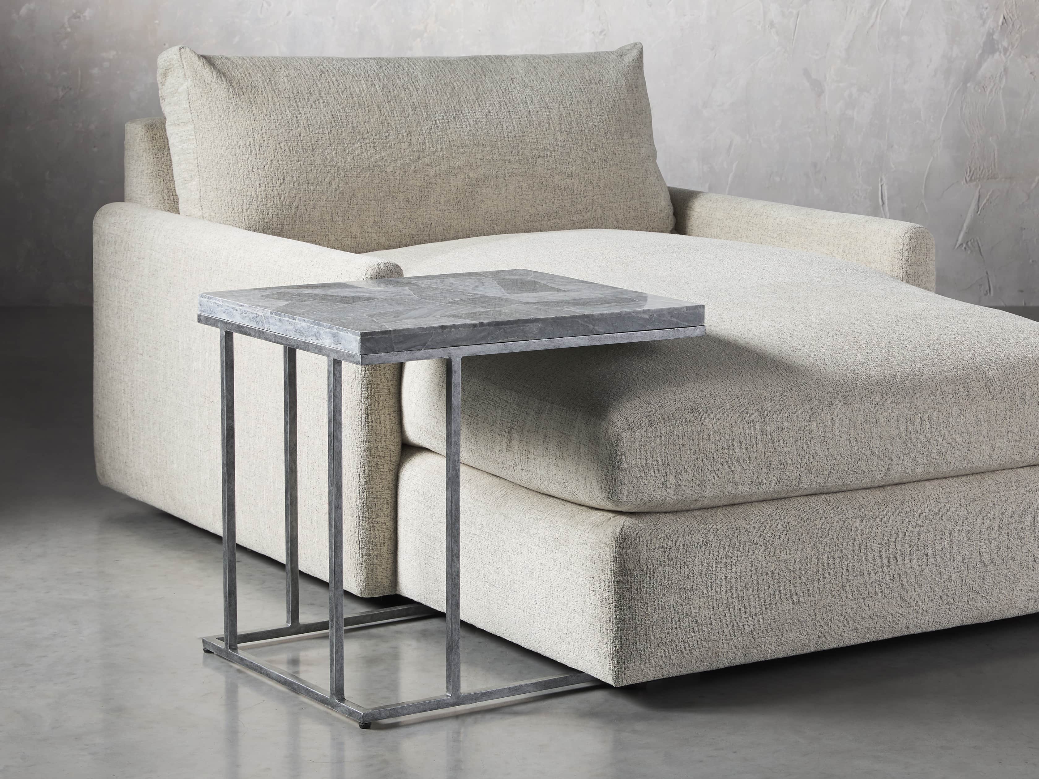 Boracay 24" Century Marble C Table in Grey, slide 4 of 6