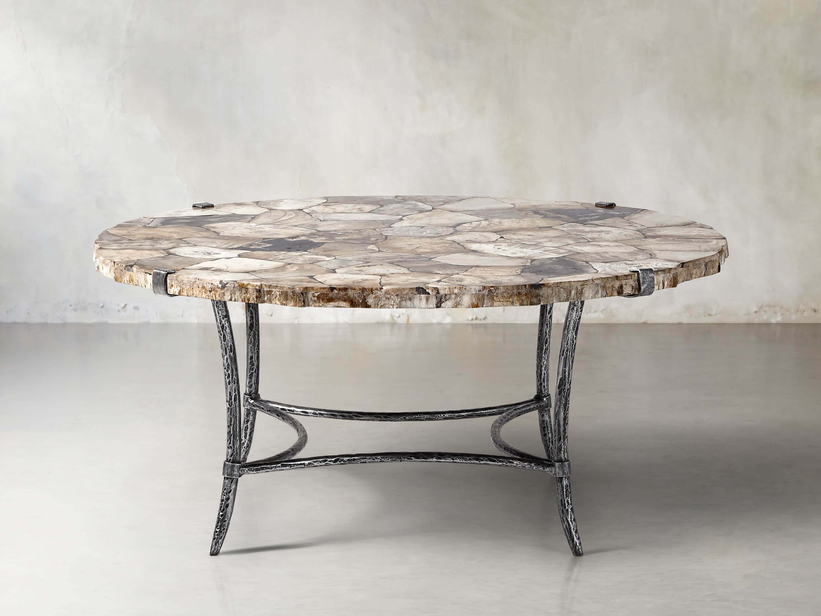 Boracay Petrified Wood Round Coffee Table