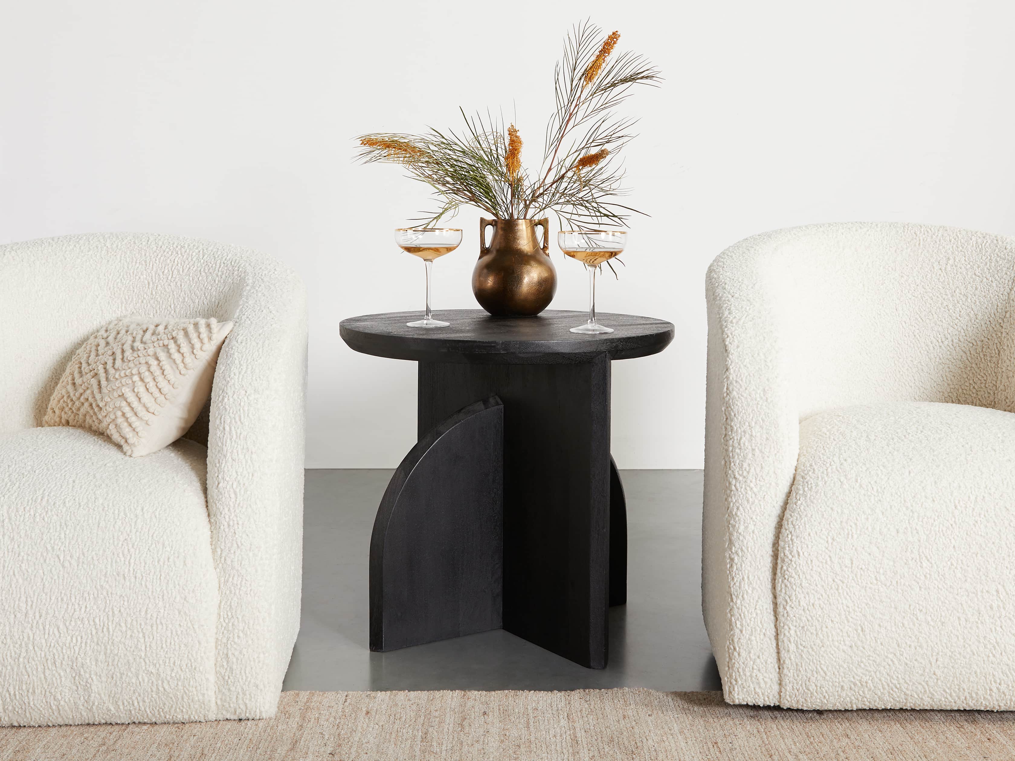 Calderone 26" Mango Wood End Table in Black Matte, slide 5 of 7