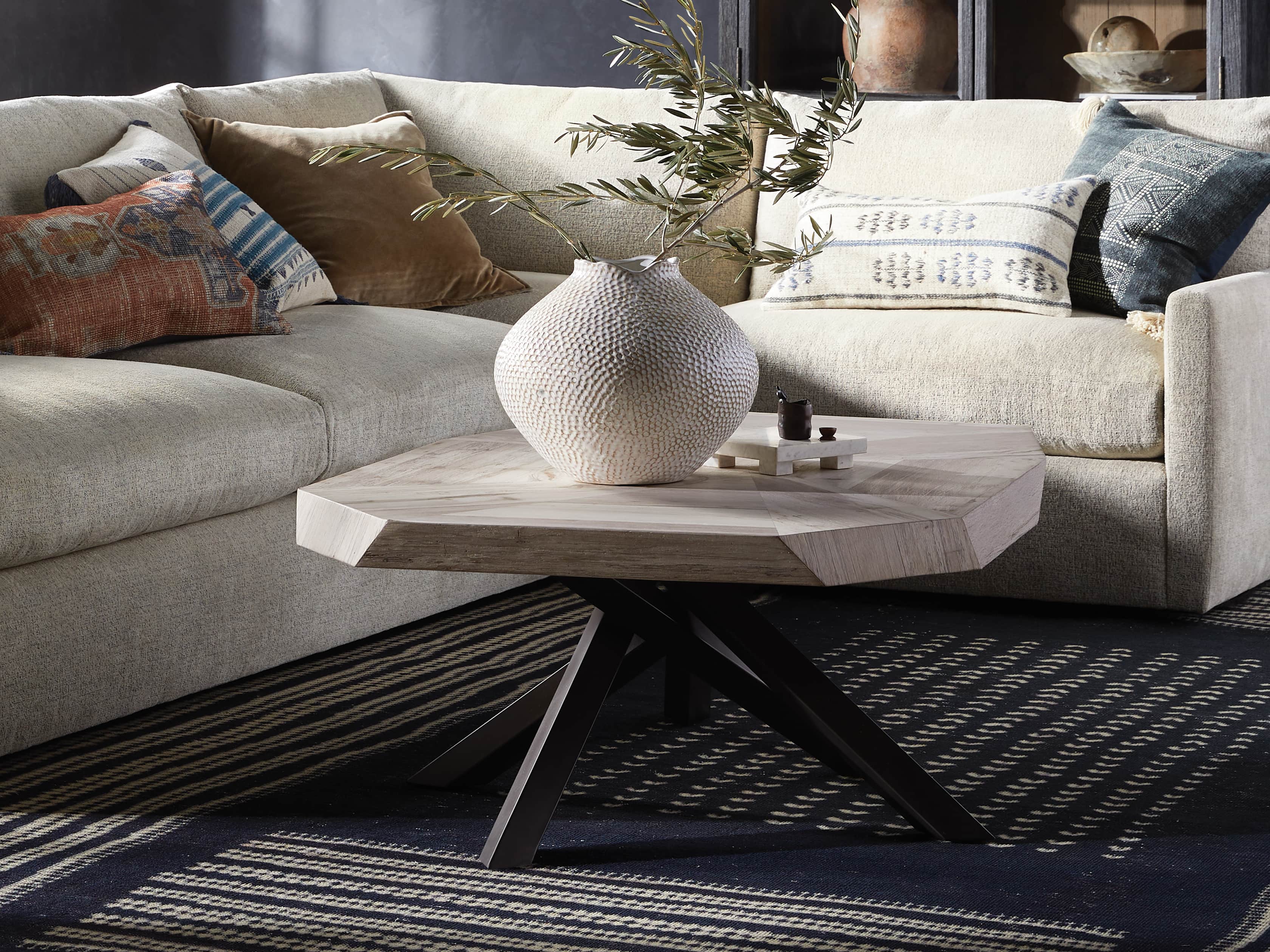 Carrinna 56" Coffee Table in Bleached Aged, slide 5 of 7