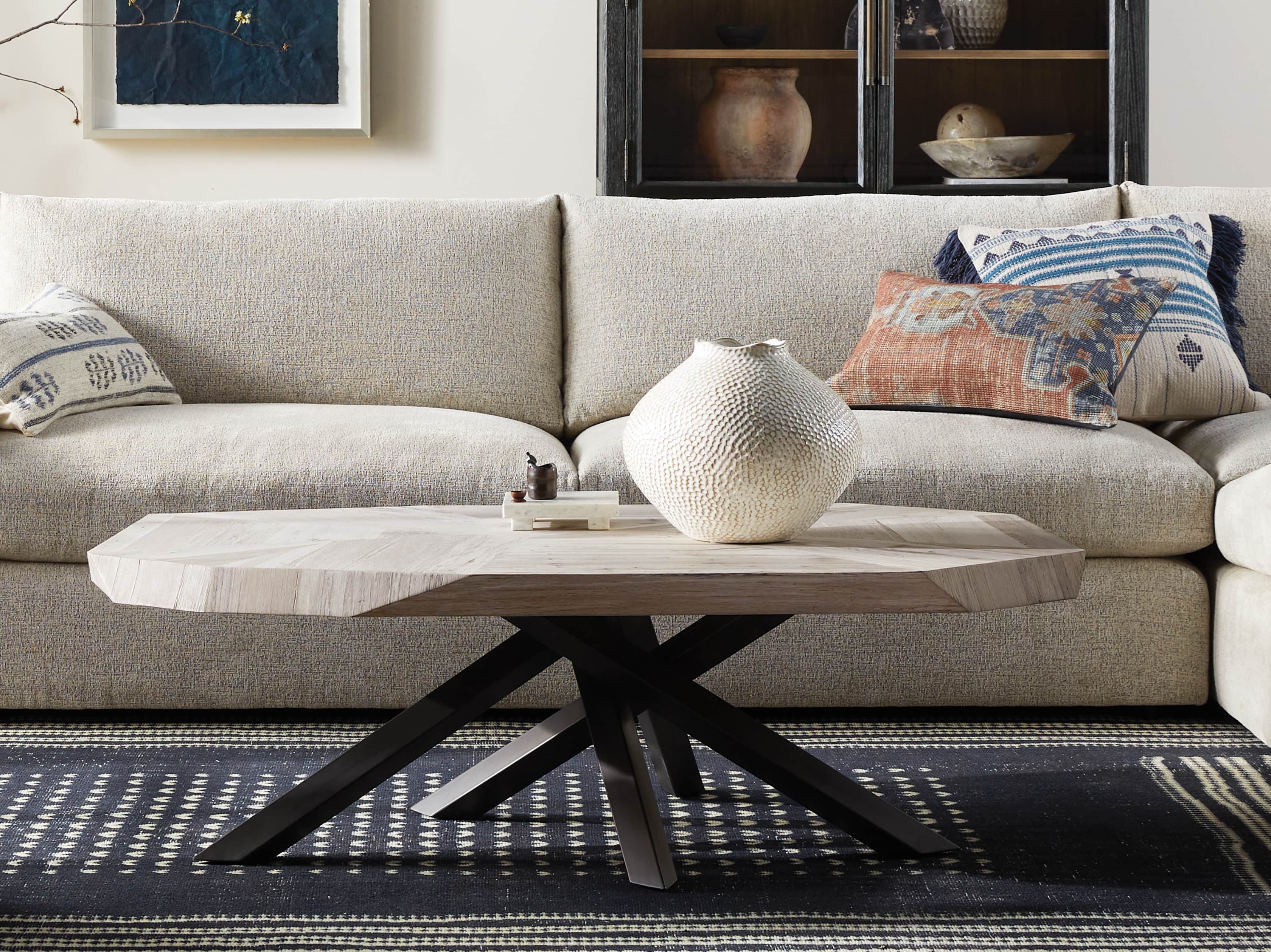 Carrinna 56" Coffee Table in Bleached Aged, slide 1 of 7
