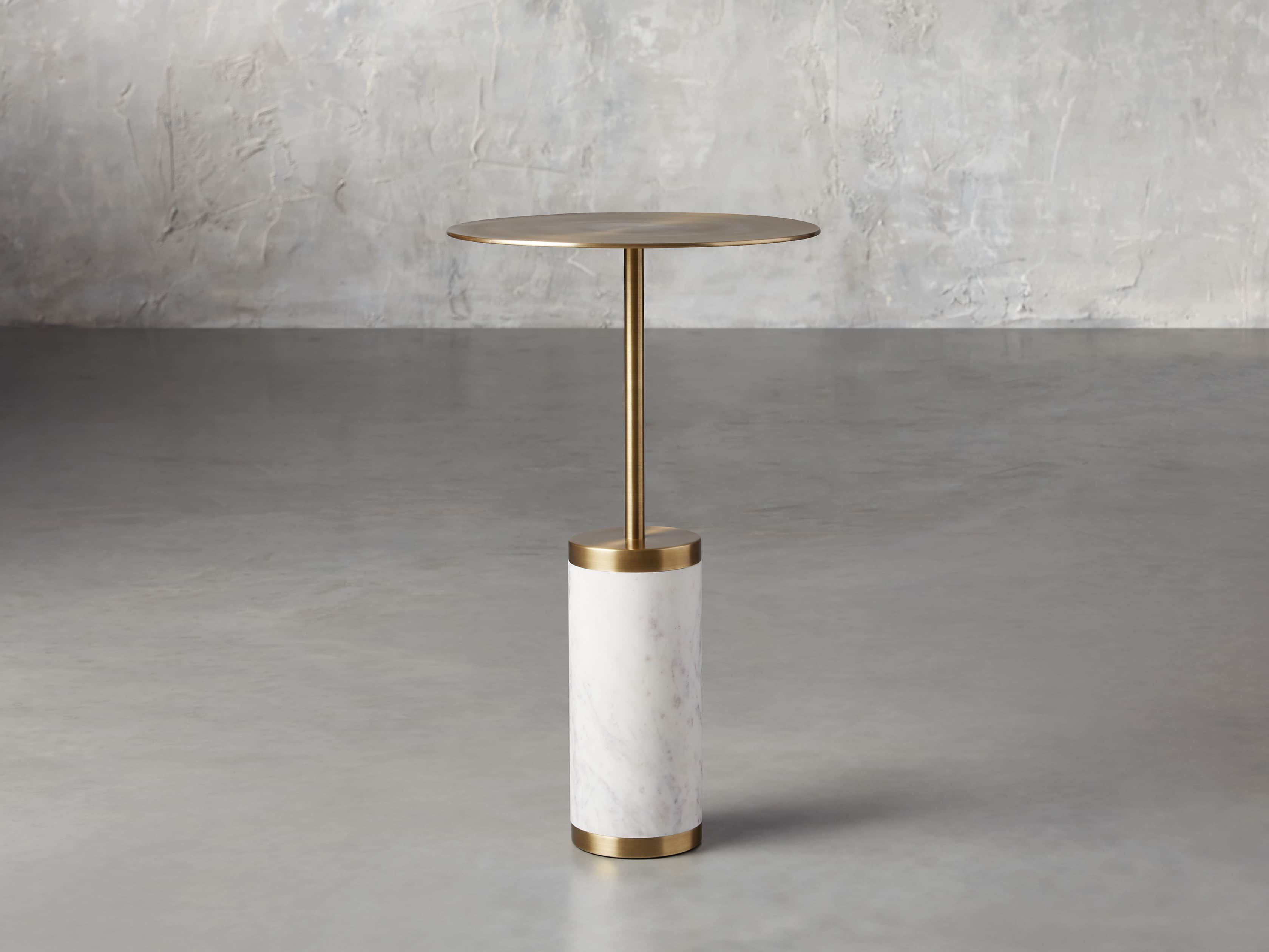 Martini Side Table with White Marble Base + Reviews