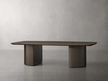 Saint Germain Wood Coffee Table with Dauphine Base