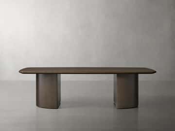Saint Germain Wood Coffee Table with Dauphine Base