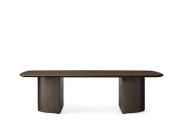 Saint Germain Wood Coffee Table with Dauphine Base