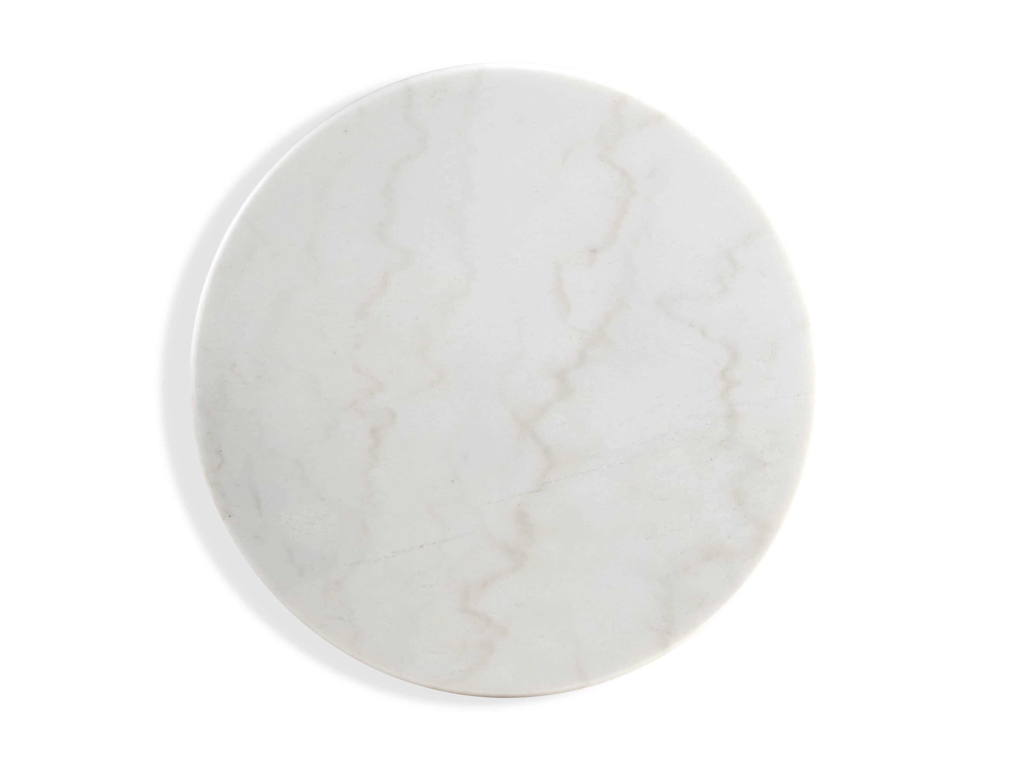 Enzo 22" Round White Marble End Table, slide 5 of 8