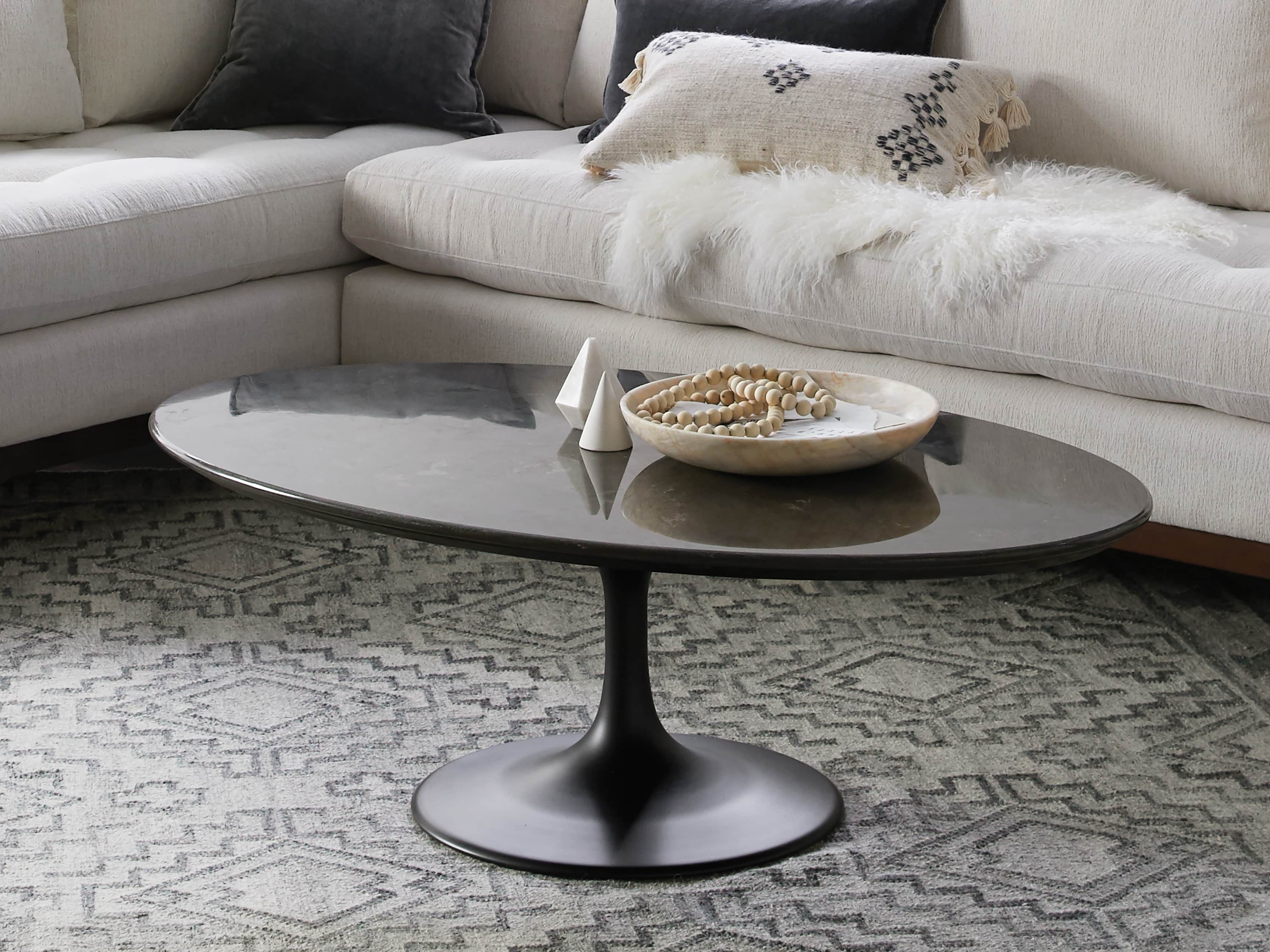 Enzo 51" Oval Bluestone Coffee Table, slide 1 of 6