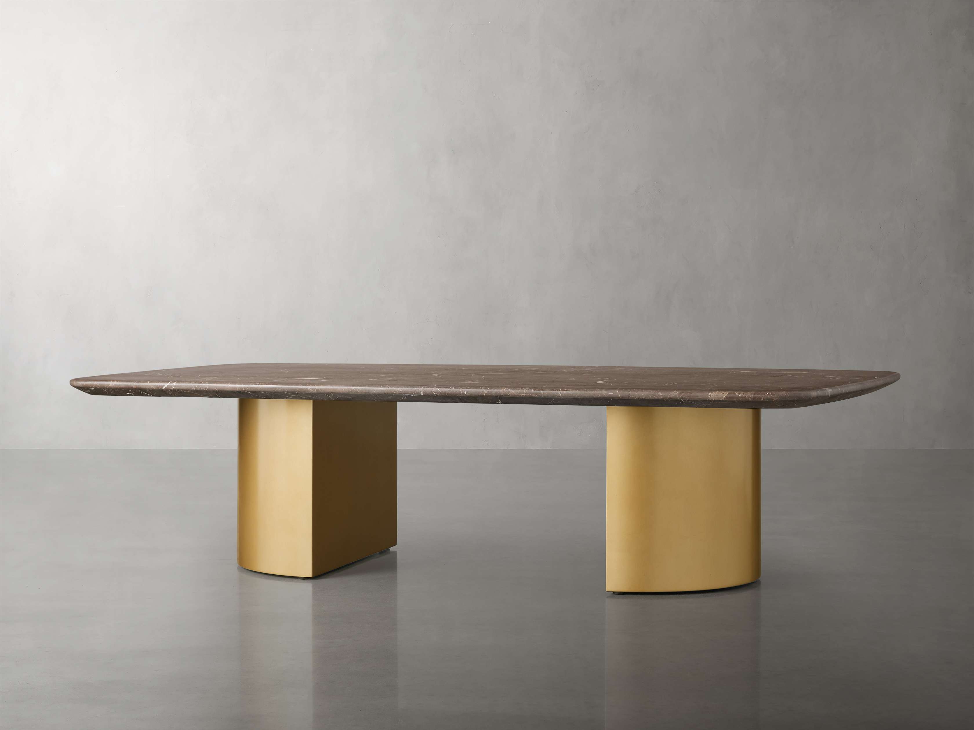 Saint Germain 72" Stone Coffee Table with Dauphine Base in Espresso