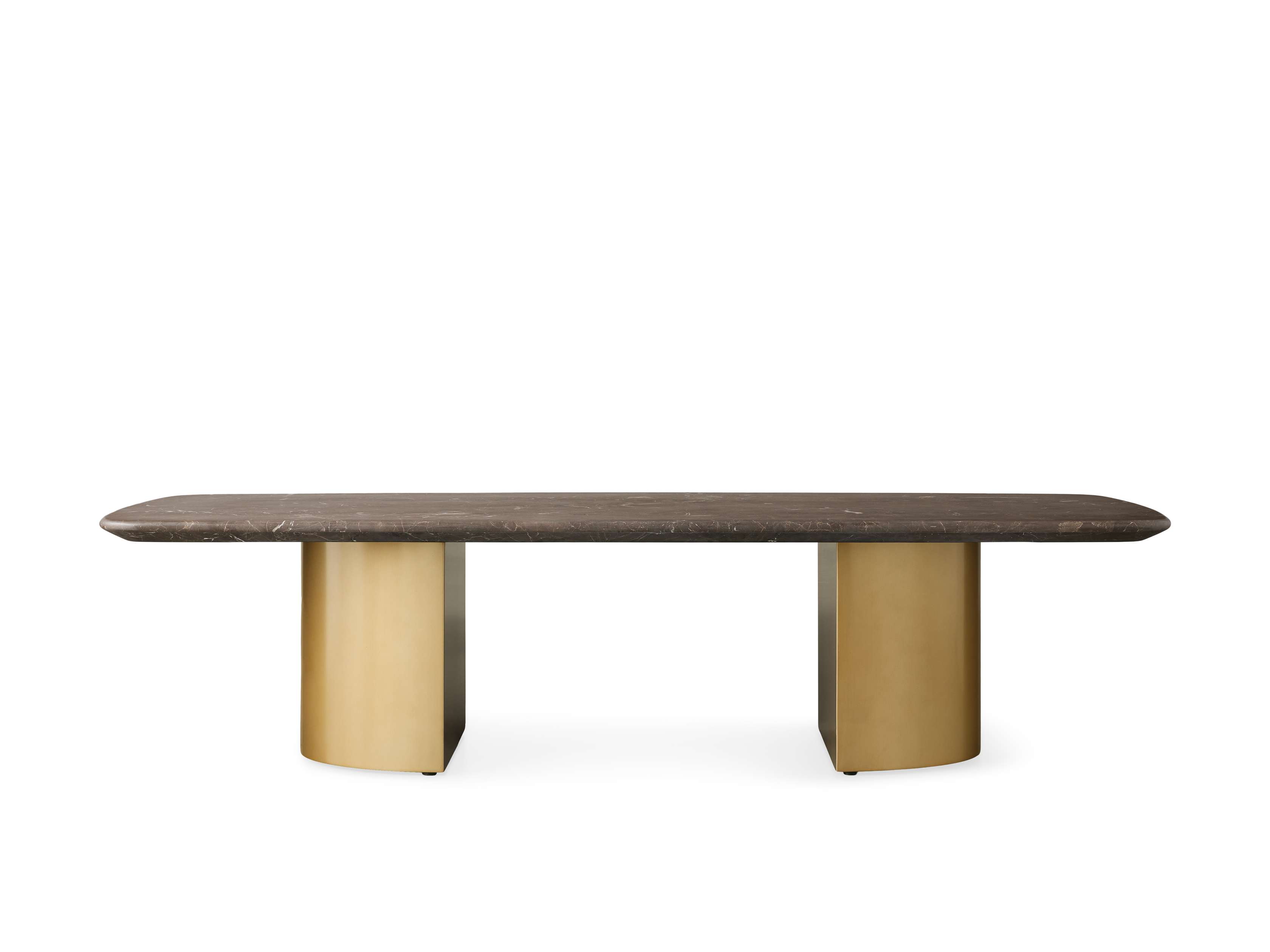Saint Germain 72" Stone Coffee Table with Dauphine Base in Espresso
