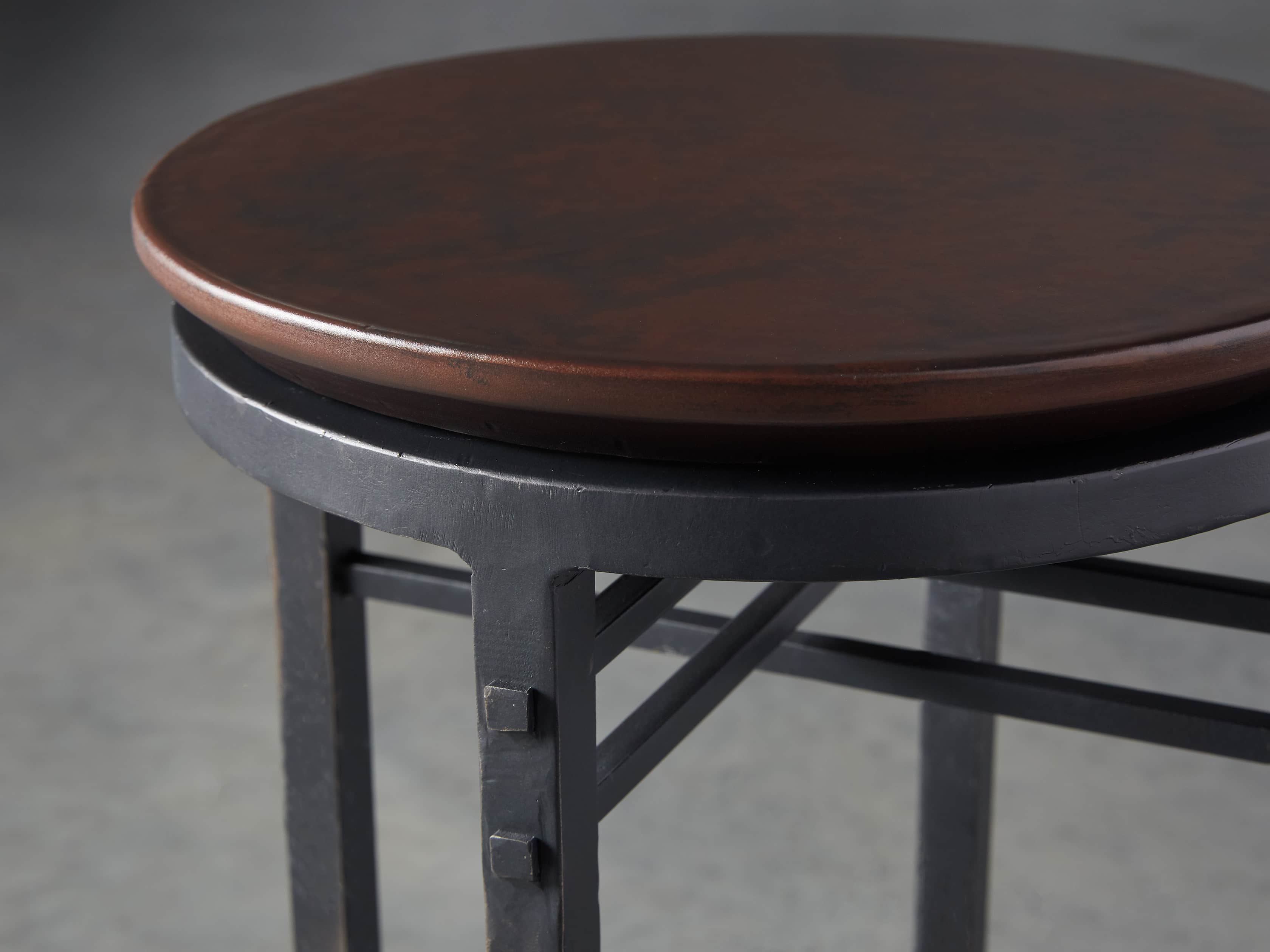 Flores 12" Chocolate Copper Martini Table