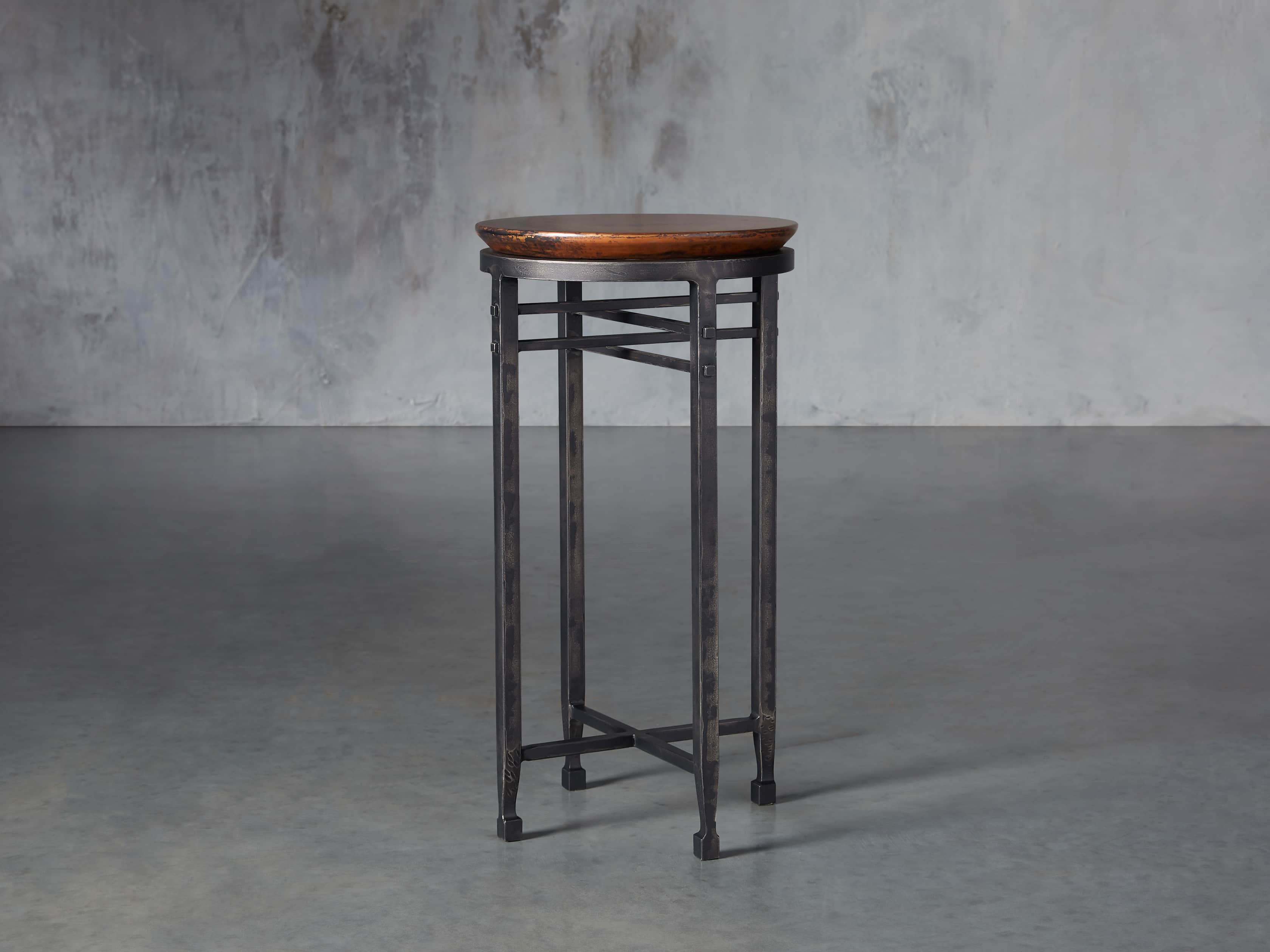 Flores 12" Copper Martini Table