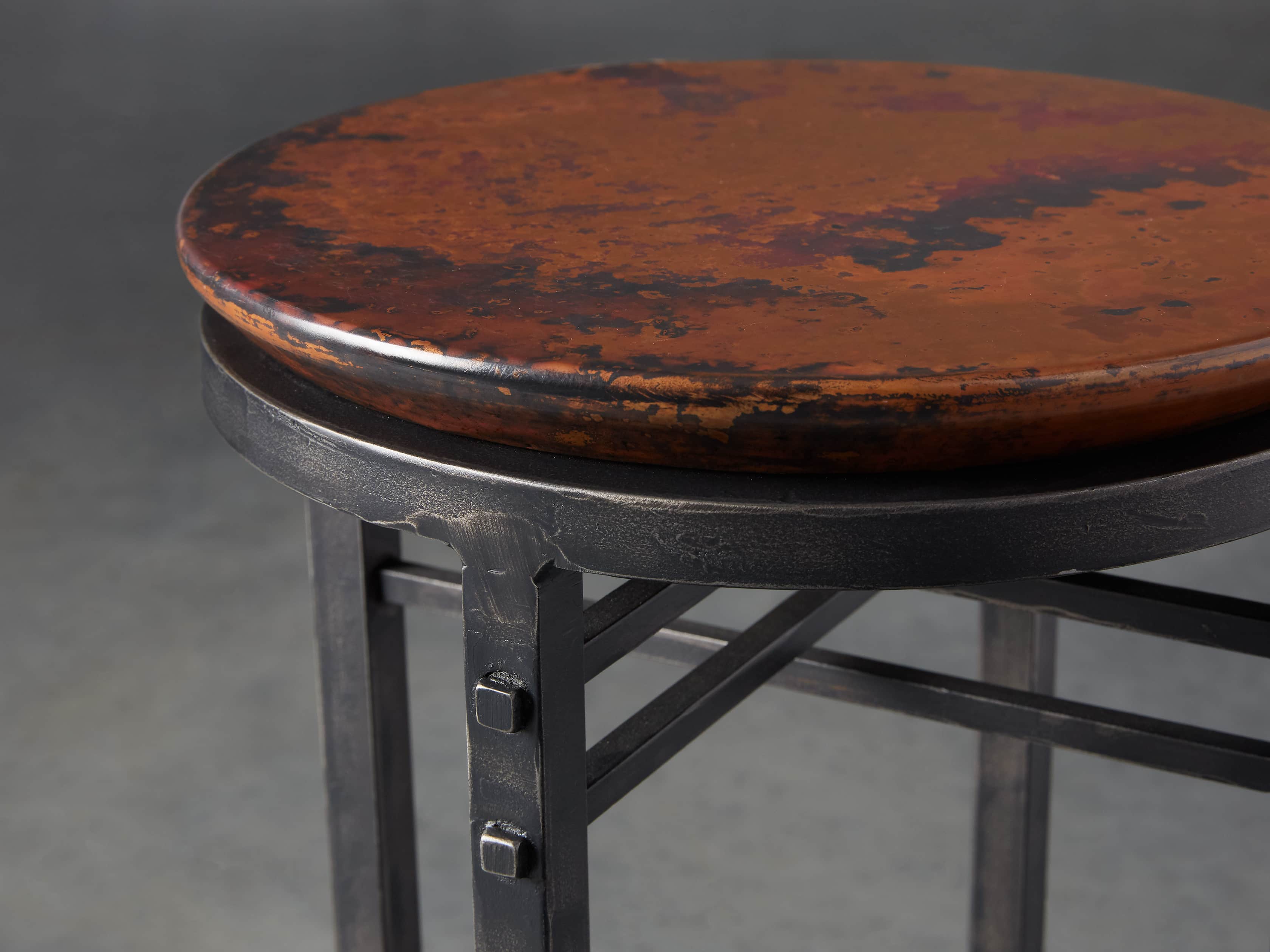 Flores 12" Copper Martini Table