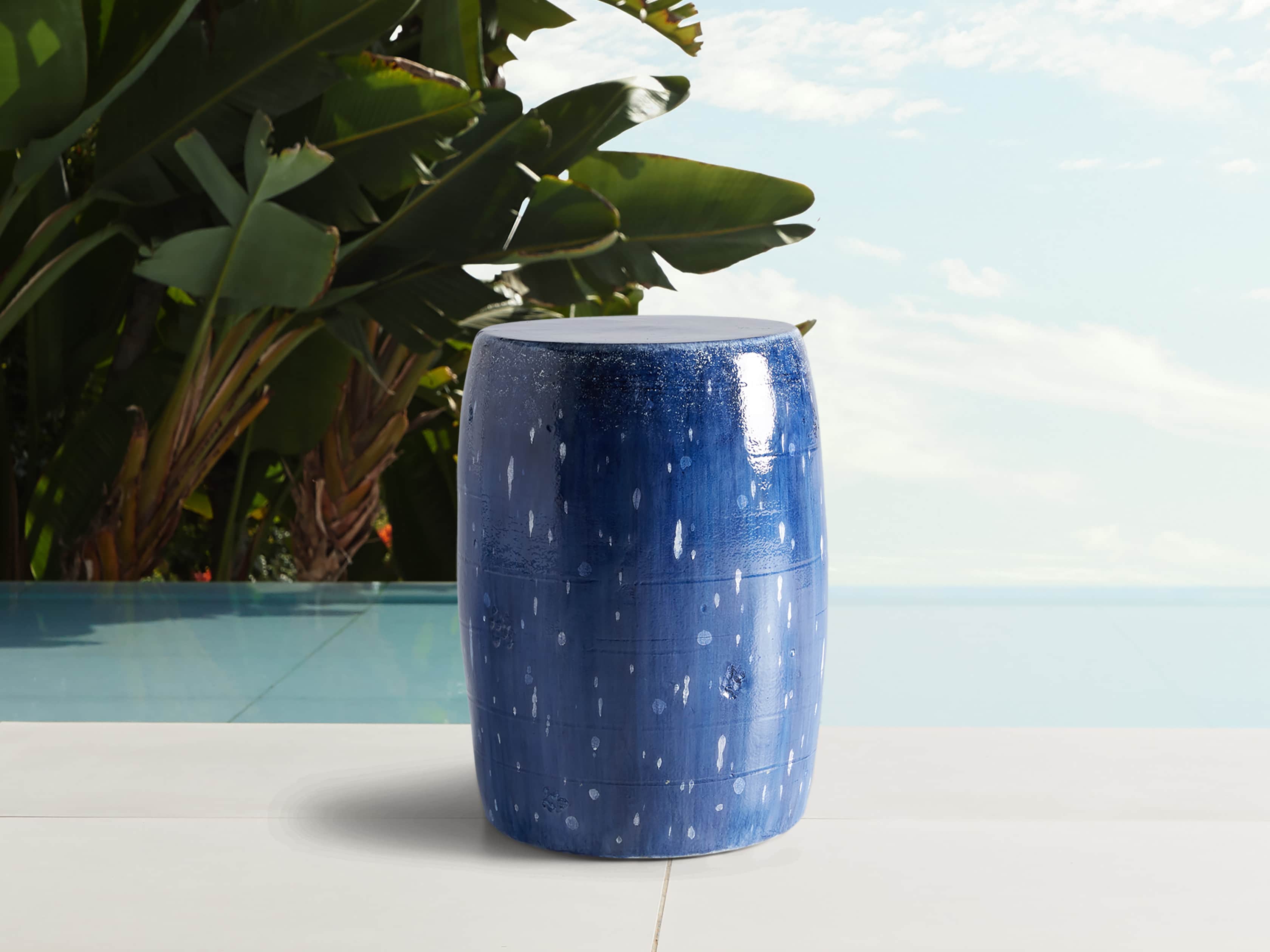Garden Stool in Cerulean Blue