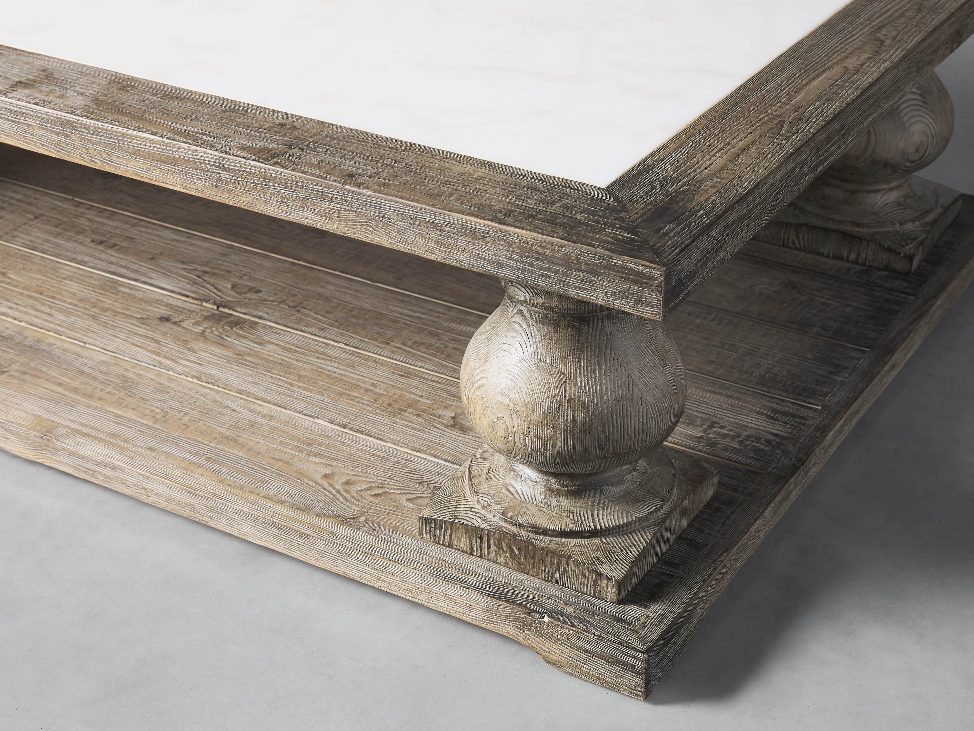 Hudson 60" Coffee Table With White Marble Top, slide 3 of 5