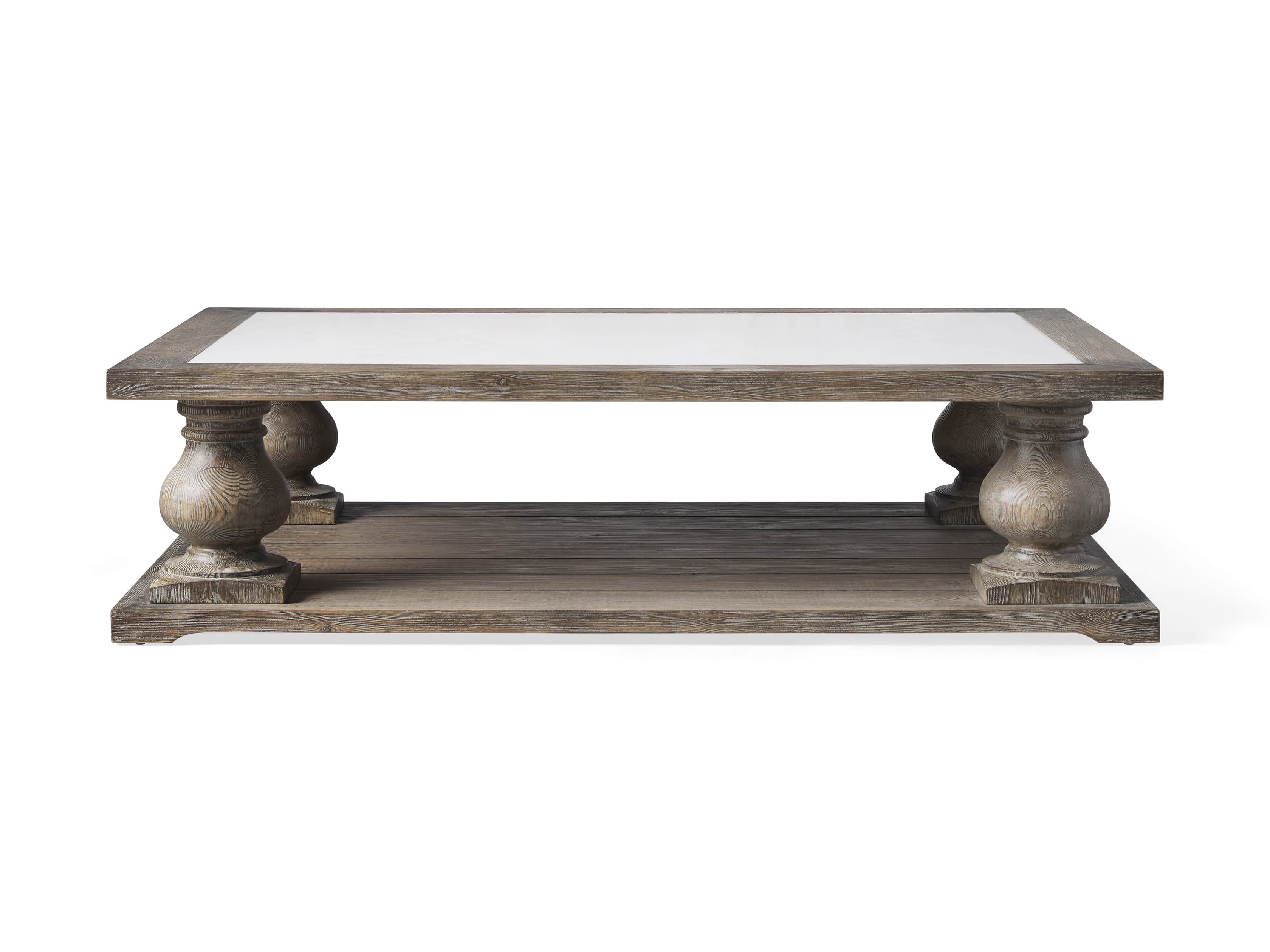 Hudson 60" Coffee Table With White Marble Top, slide 5 of 5