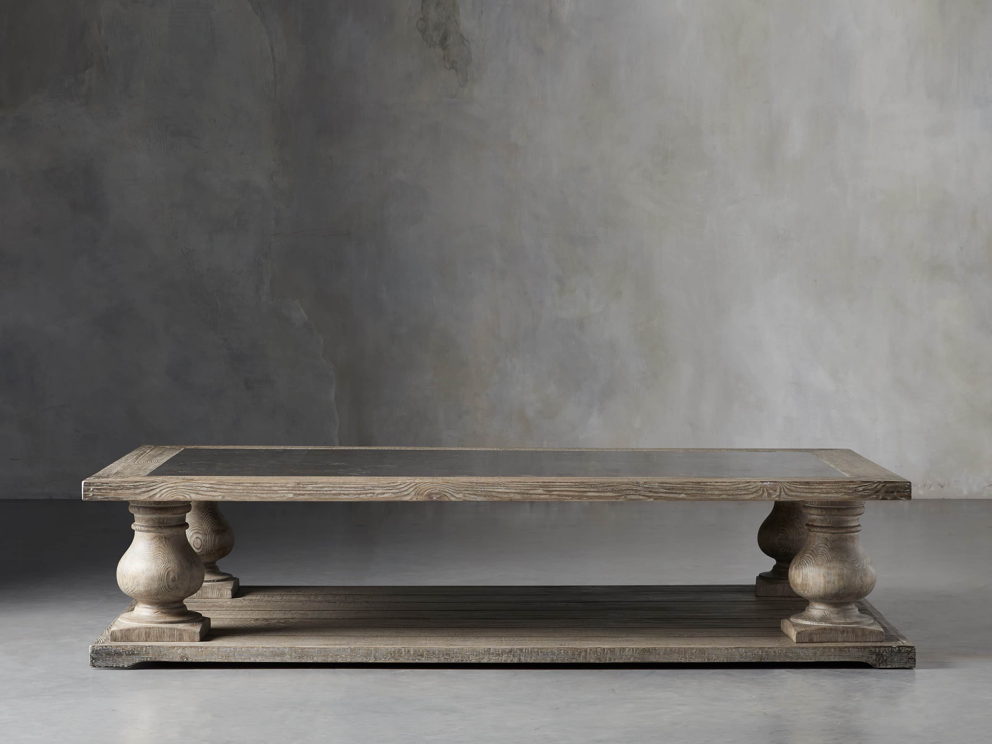 Hudson 71" Coffee Table With Bluestone Top, slide 1 of 9