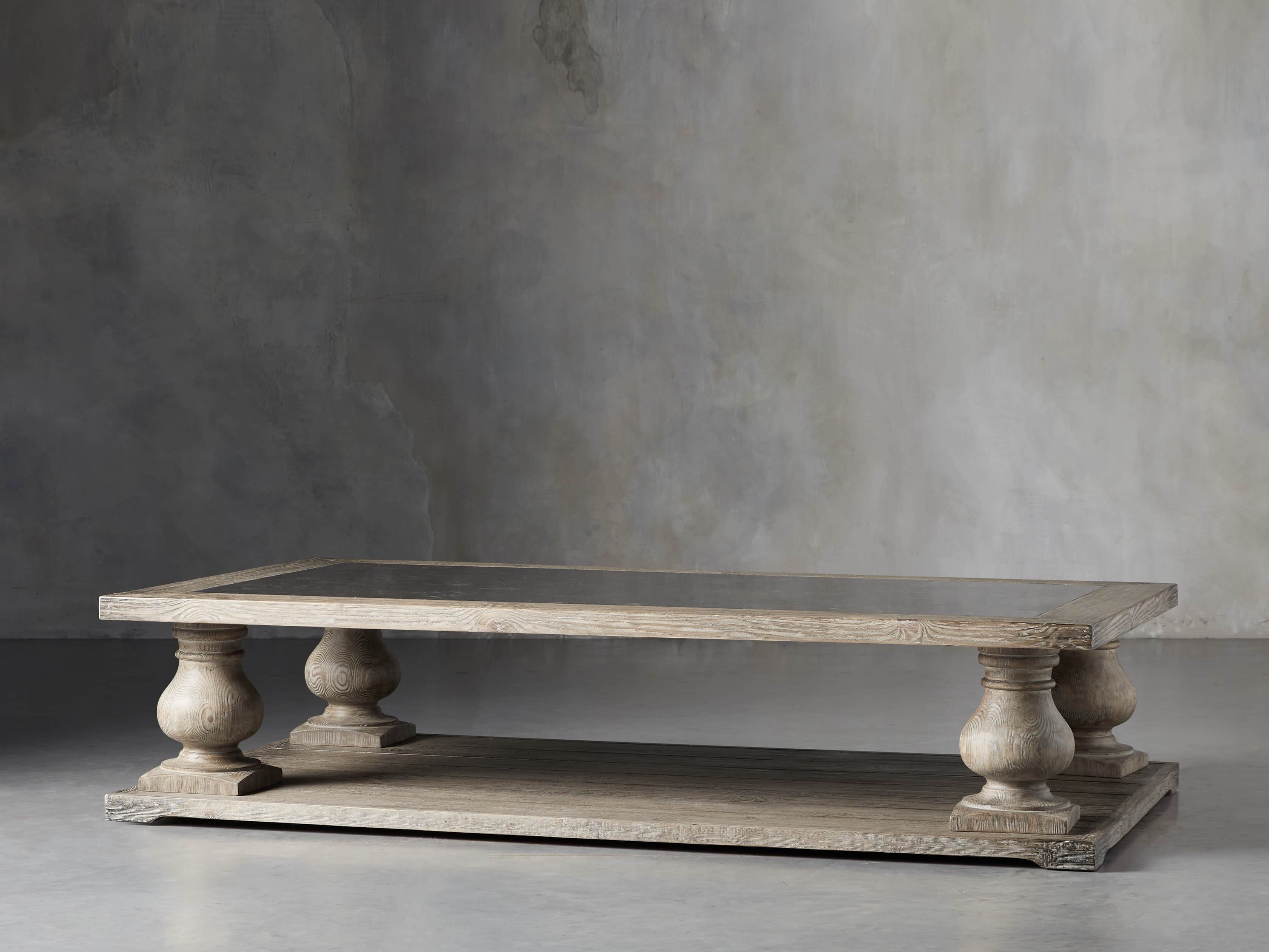 Hudson 71" Coffee Table With Bluestone Top, slide 2 of 9
