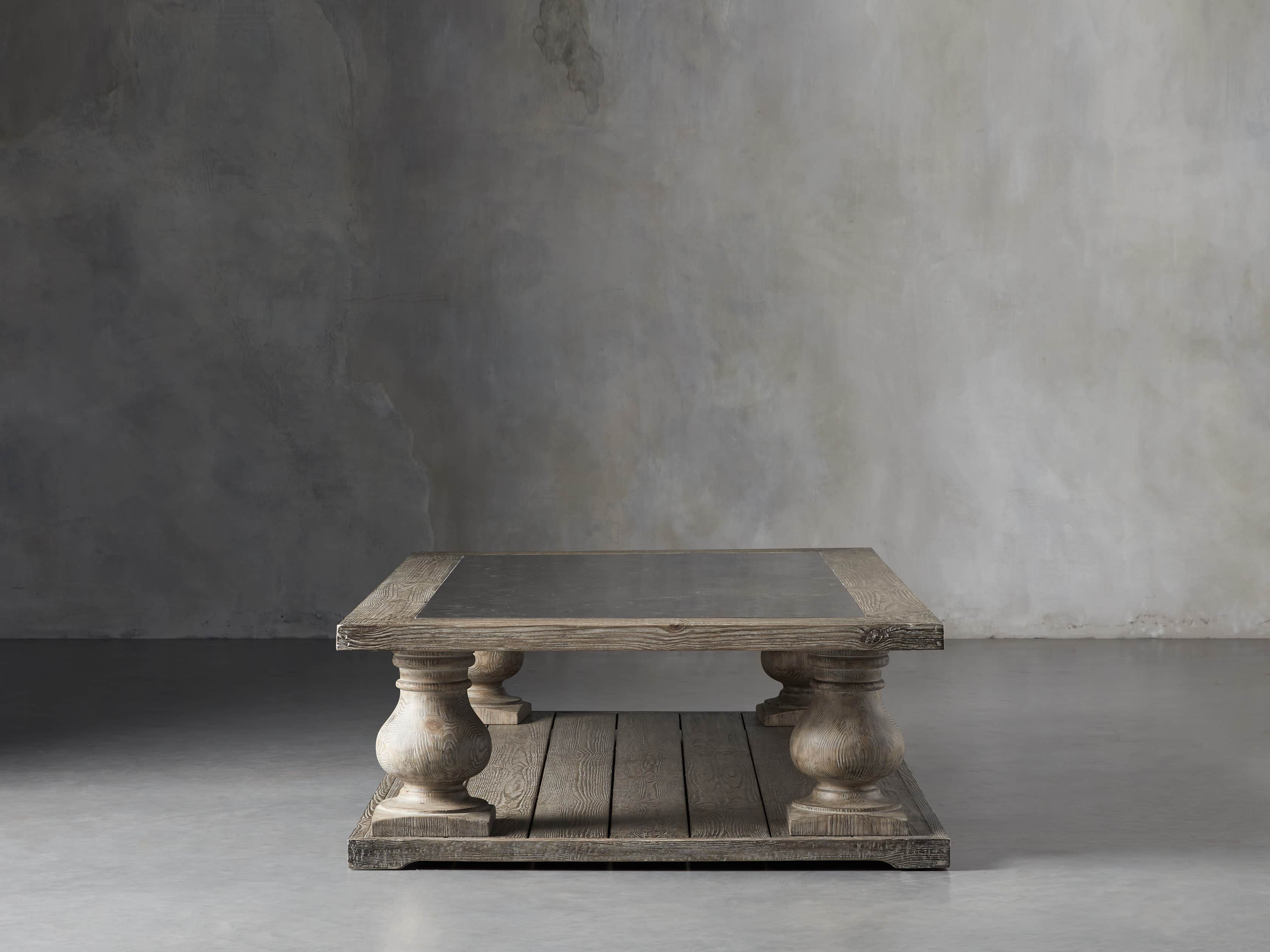 Hudson 71" Coffee Table With Bluestone Top, slide 3 of 9