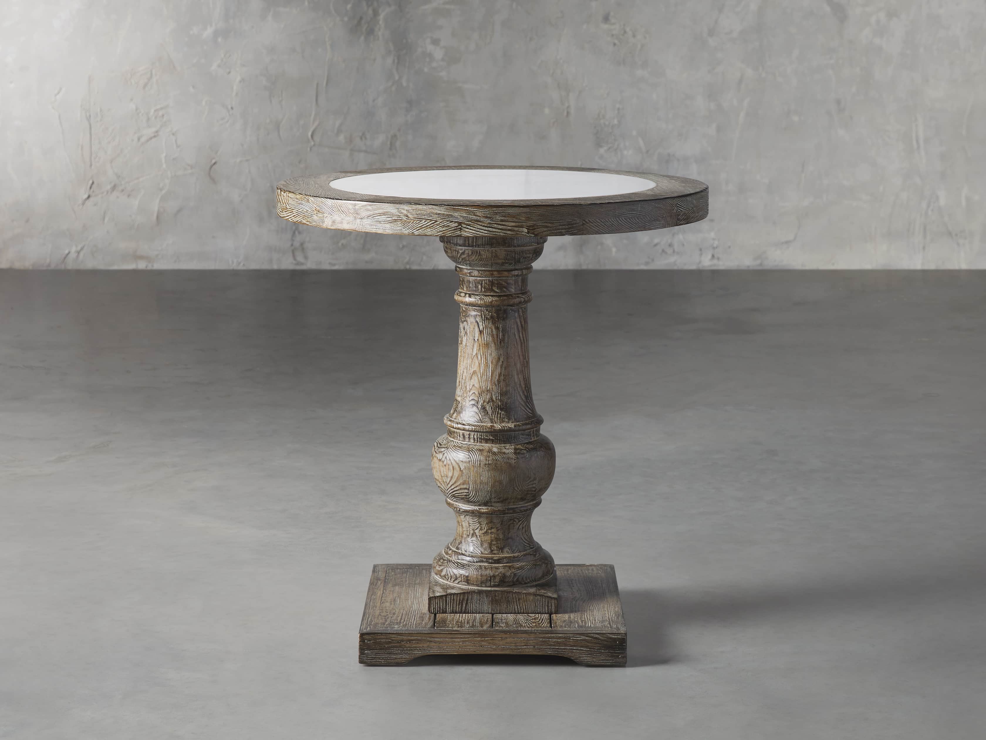 Hudson 26" End Table With White MarbleTop, slide 1 of 5