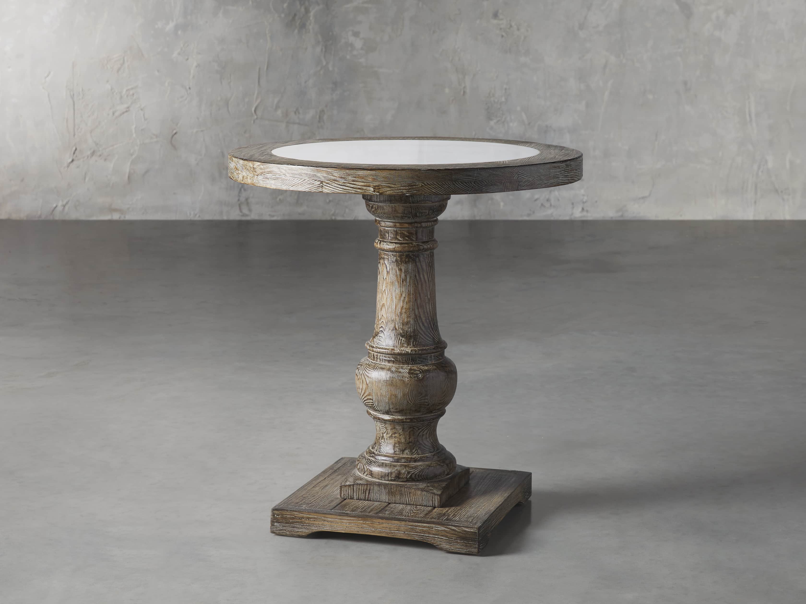 Hudson 26" End Table With White MarbleTop, slide 2 of 5