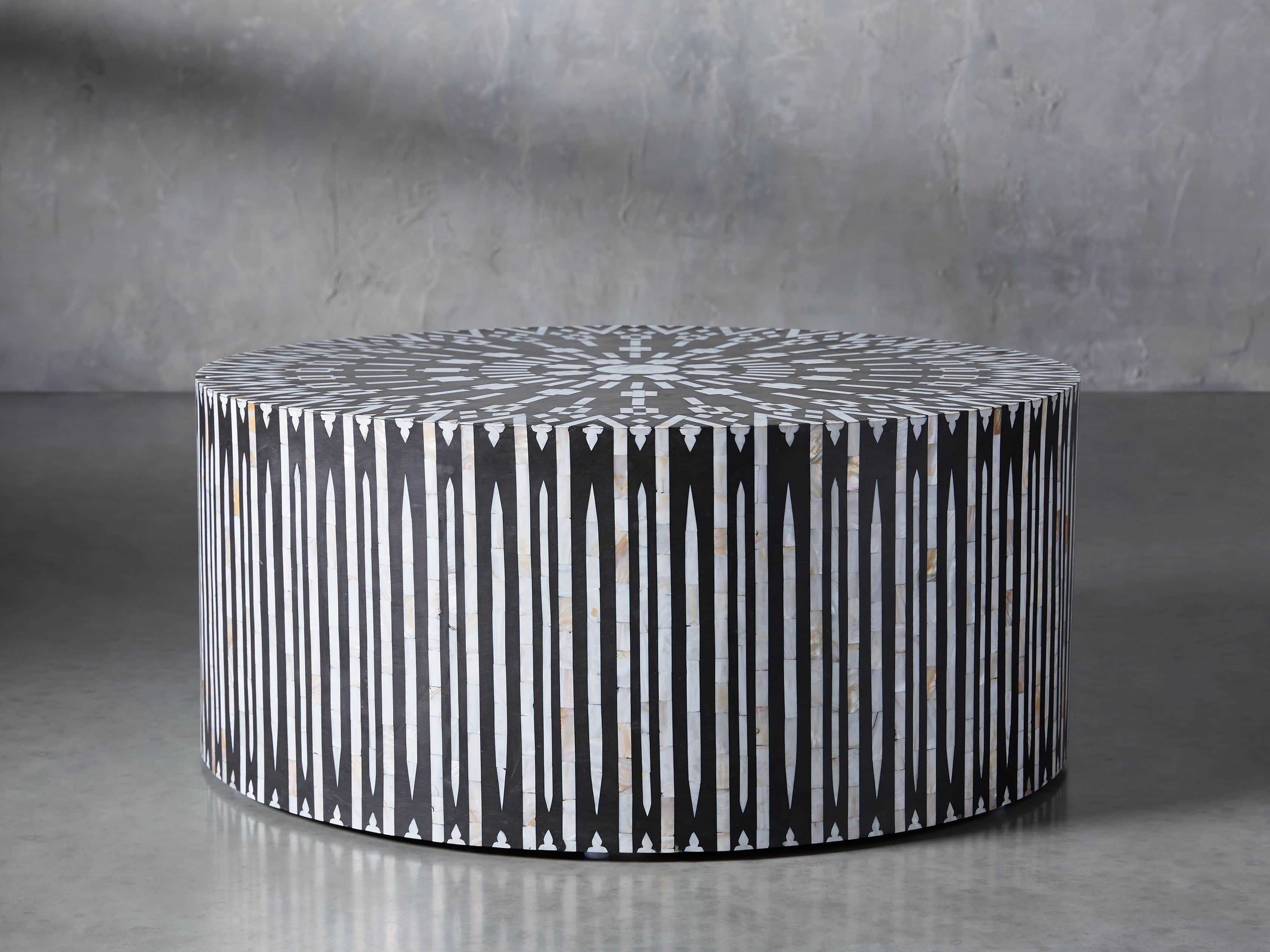 Kalmin 36" Shell Inlay Coffee Table