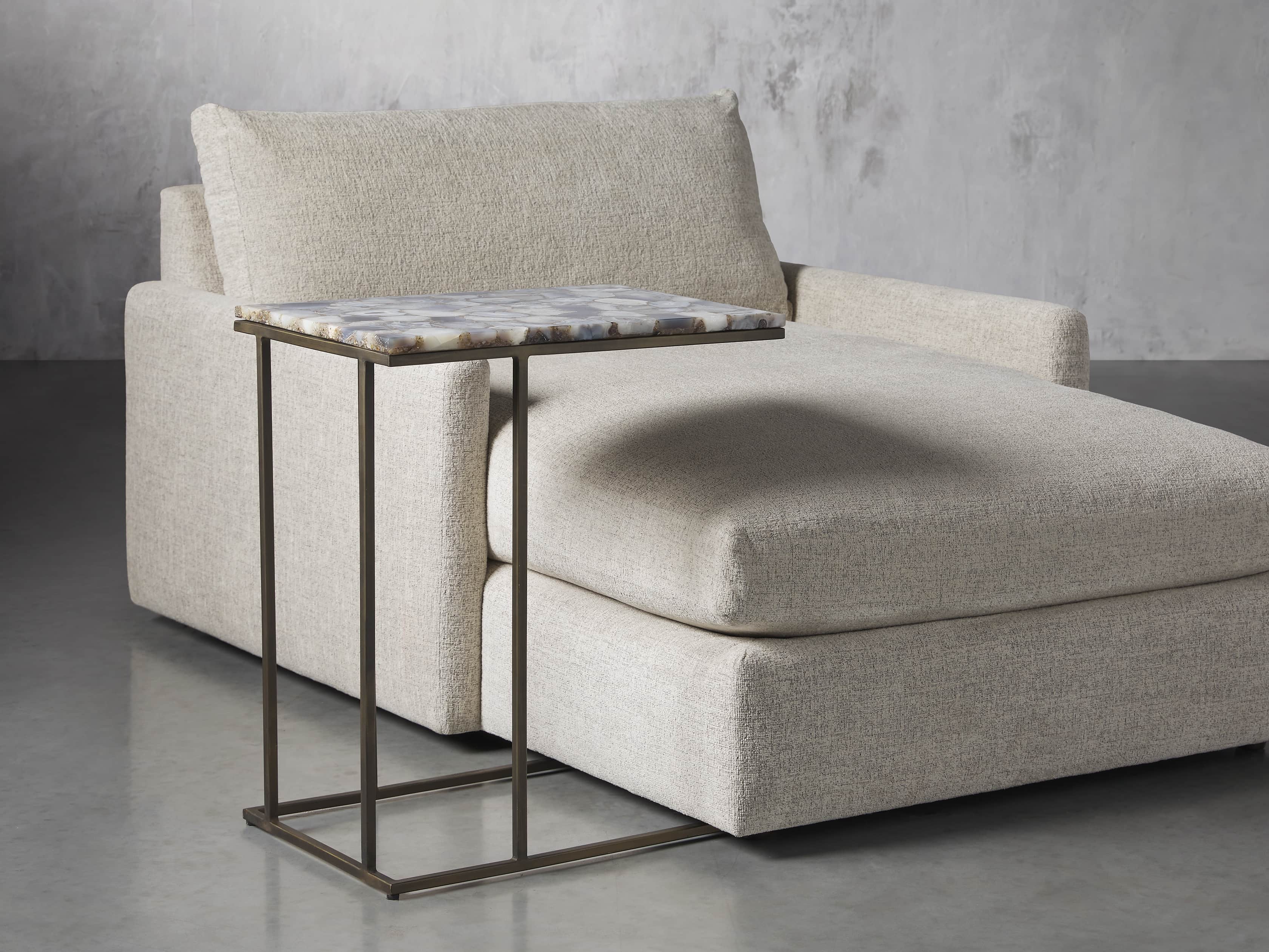 Ludlow 27" Grey Agate C Table, slide 4 of 6